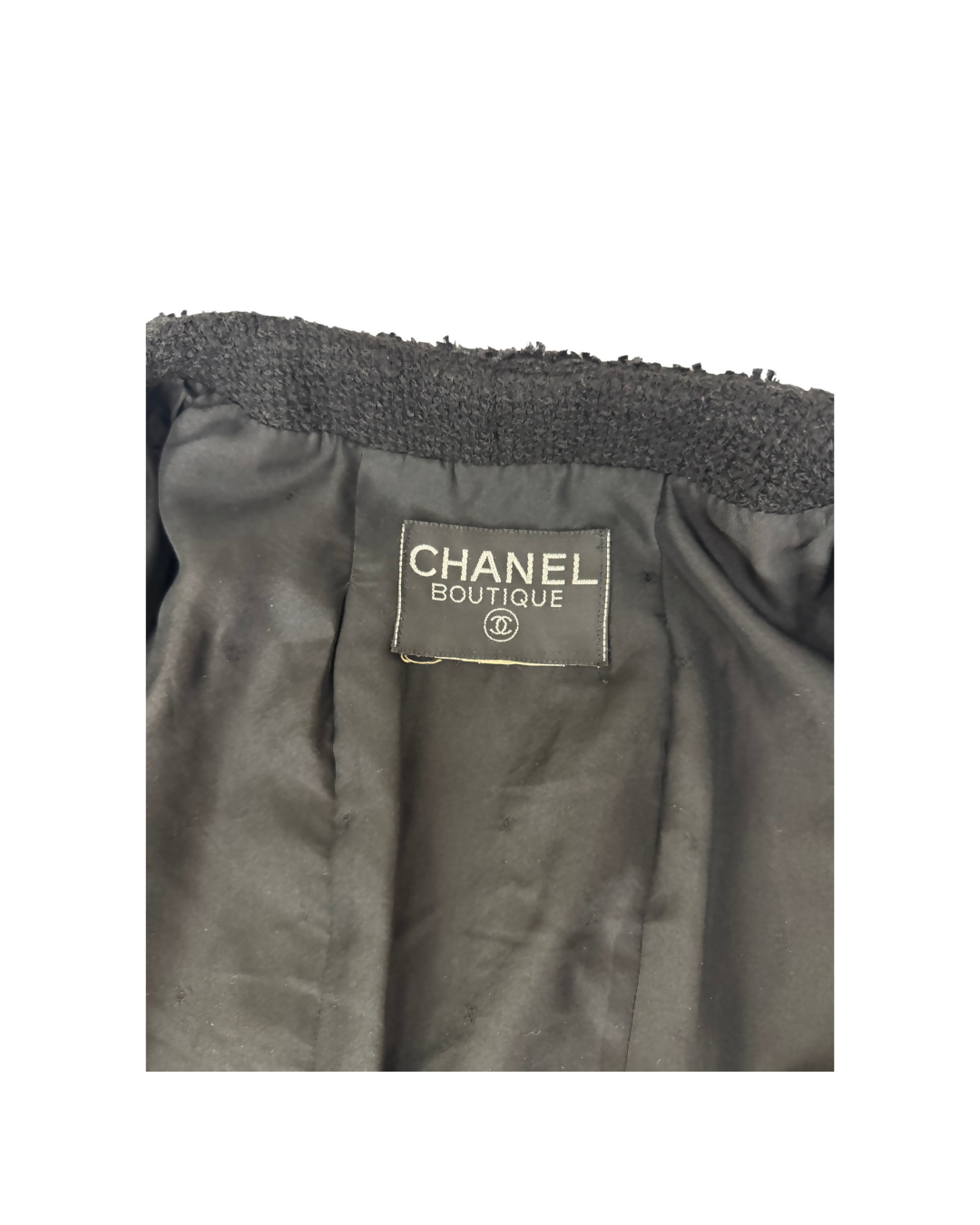 Chanel 95A Black Tweed Cropped Jacket