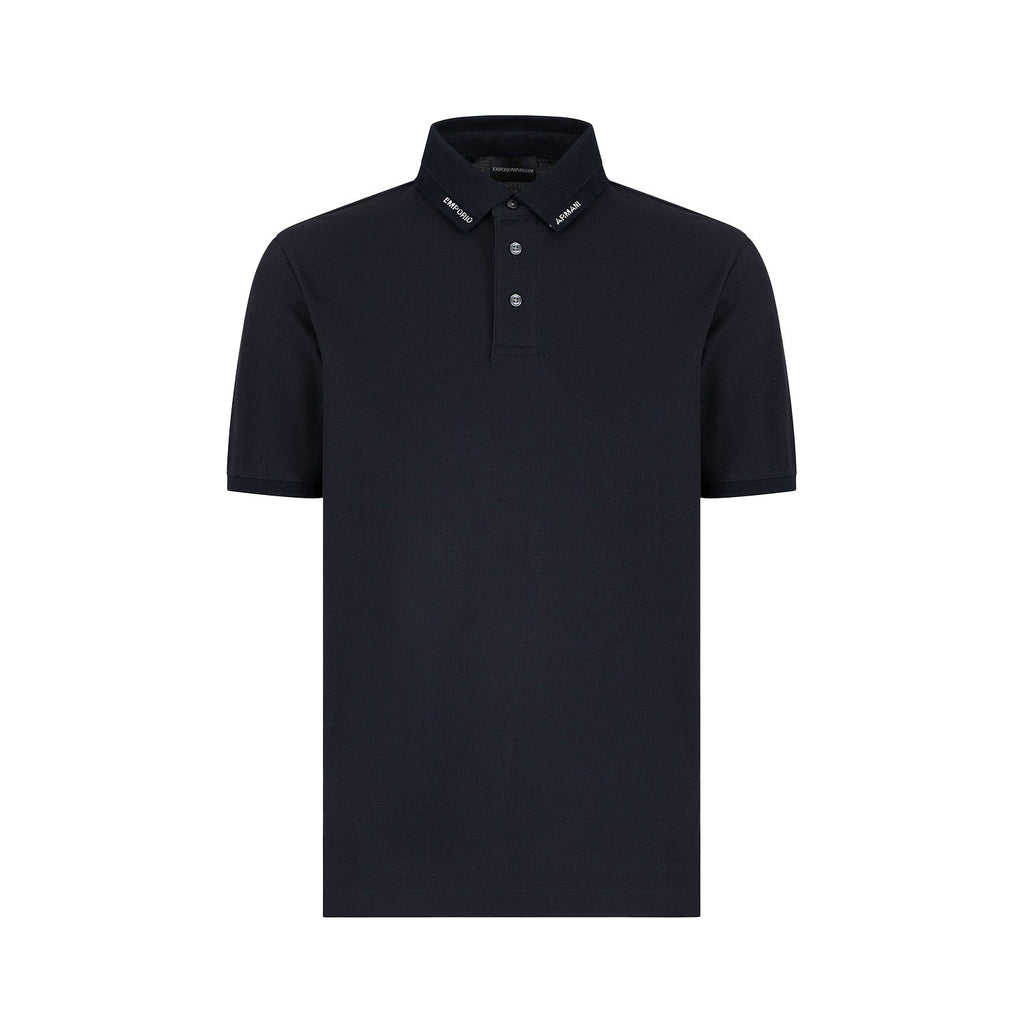 Jersey Polo Shirt With Logo Collar