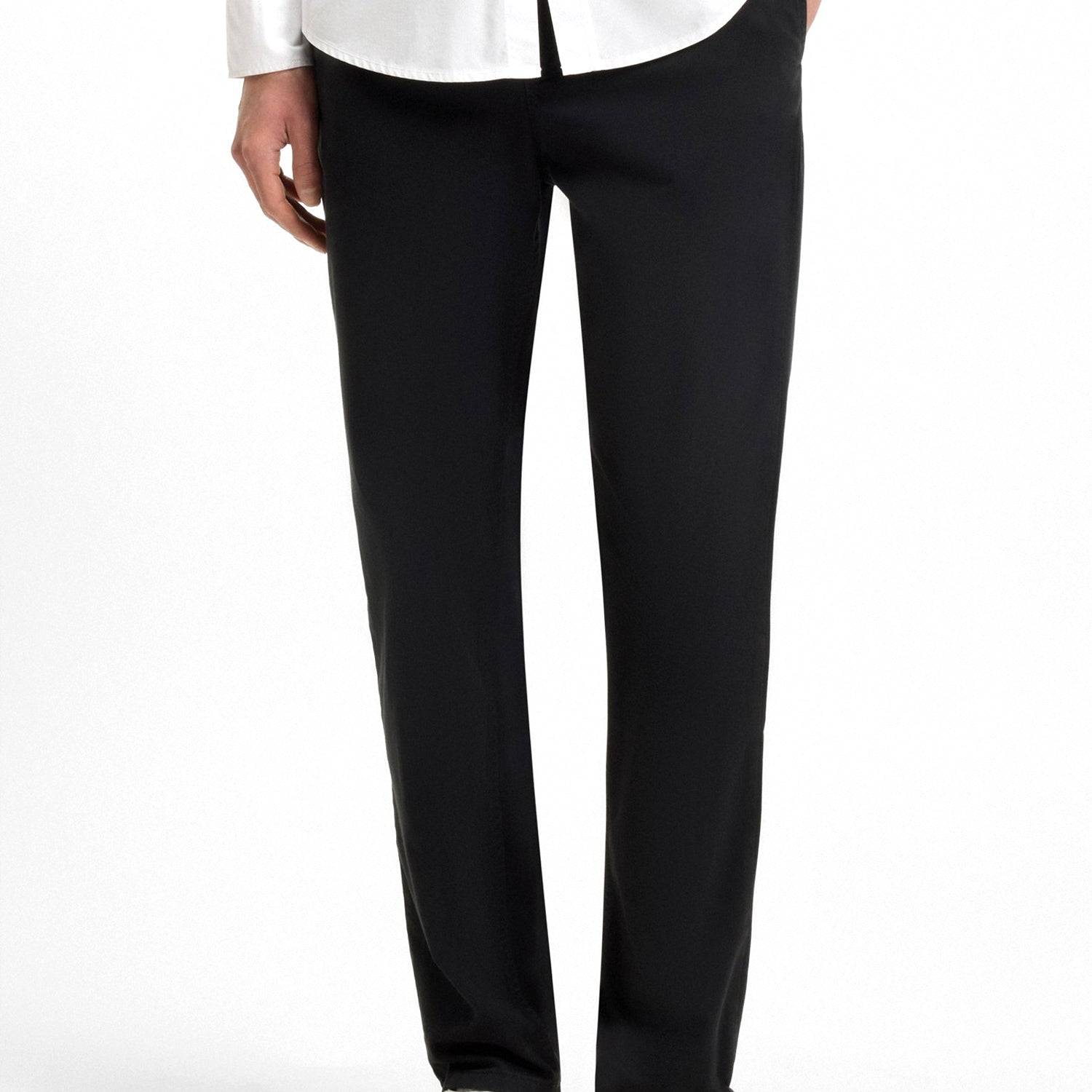 Tapered-Fit Chinos In Stretch-Cotton Satin