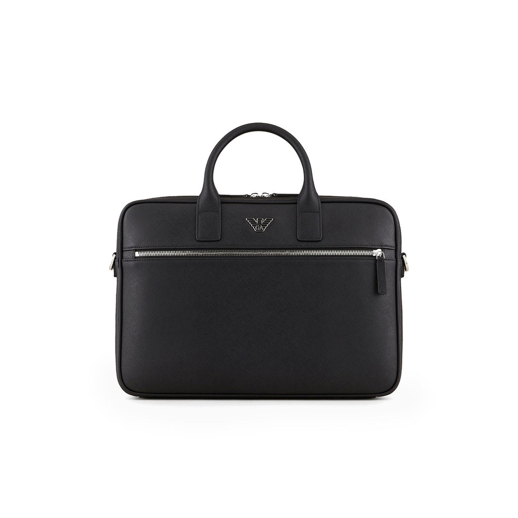 Asv Regenerated Saffiano Leather Business Bag With Eagle Plate