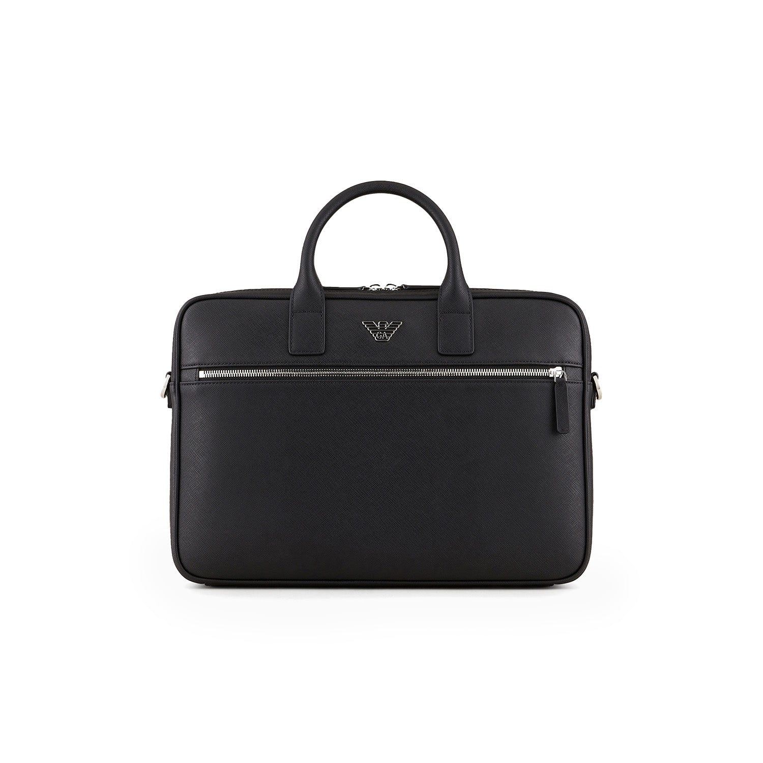 Asv Regenerated Saffiano Leather Business Bag With Eagle Plate