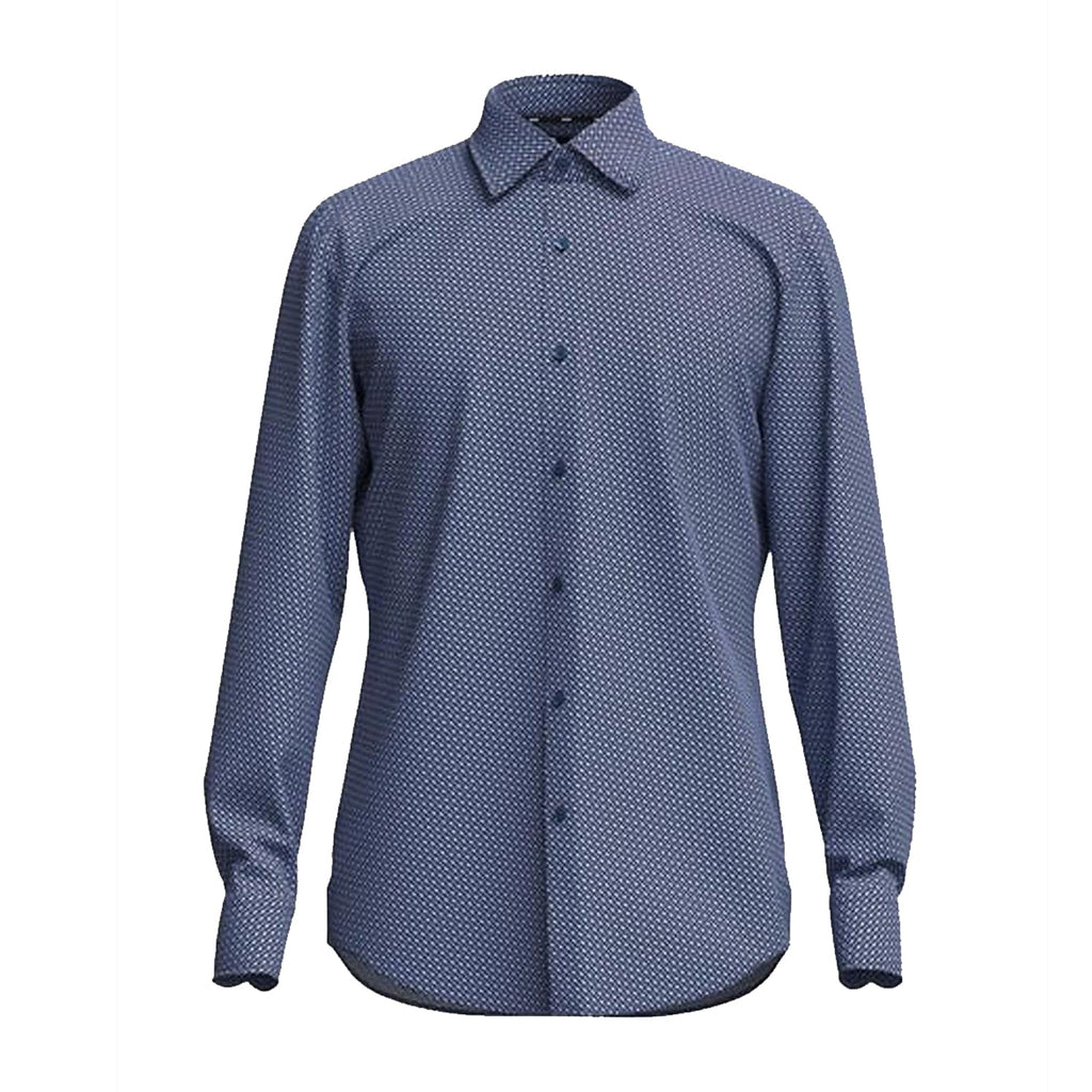 Slim-Fit Shirt In Geometric-Print Performance-Stretch Fabric