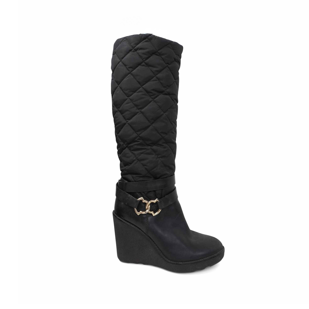 Moncler 'Cernobbio' Quilted Wedge Boots - Women's 38