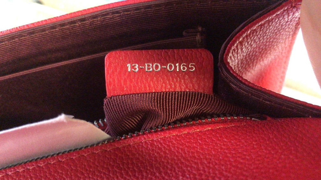 CHRISTIAN DIOR Diorama Flap Red Grained Leather Small Shoulder Bag