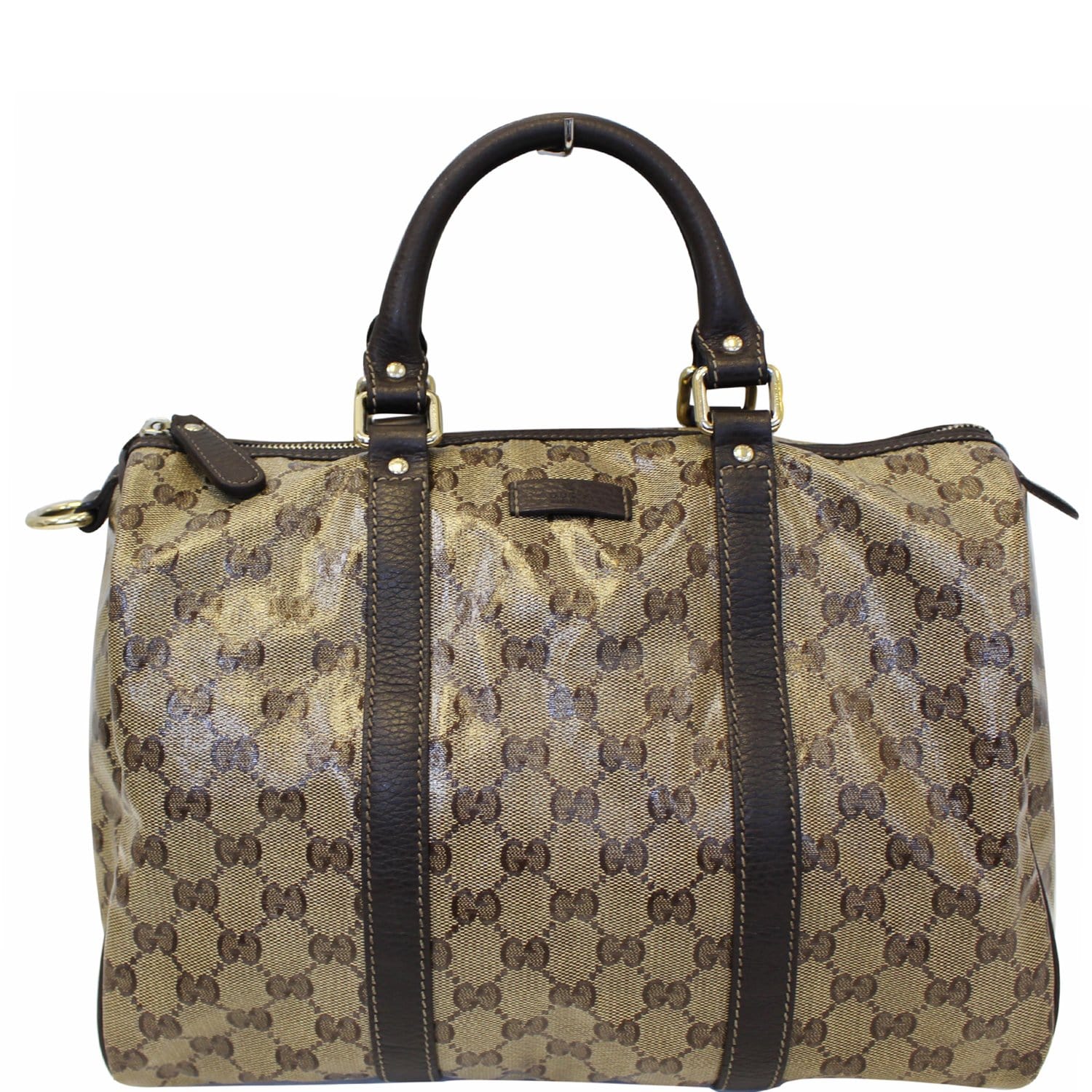 GUCCI Crystal Coated GG Guccissima Boston Bag 265697 Beige