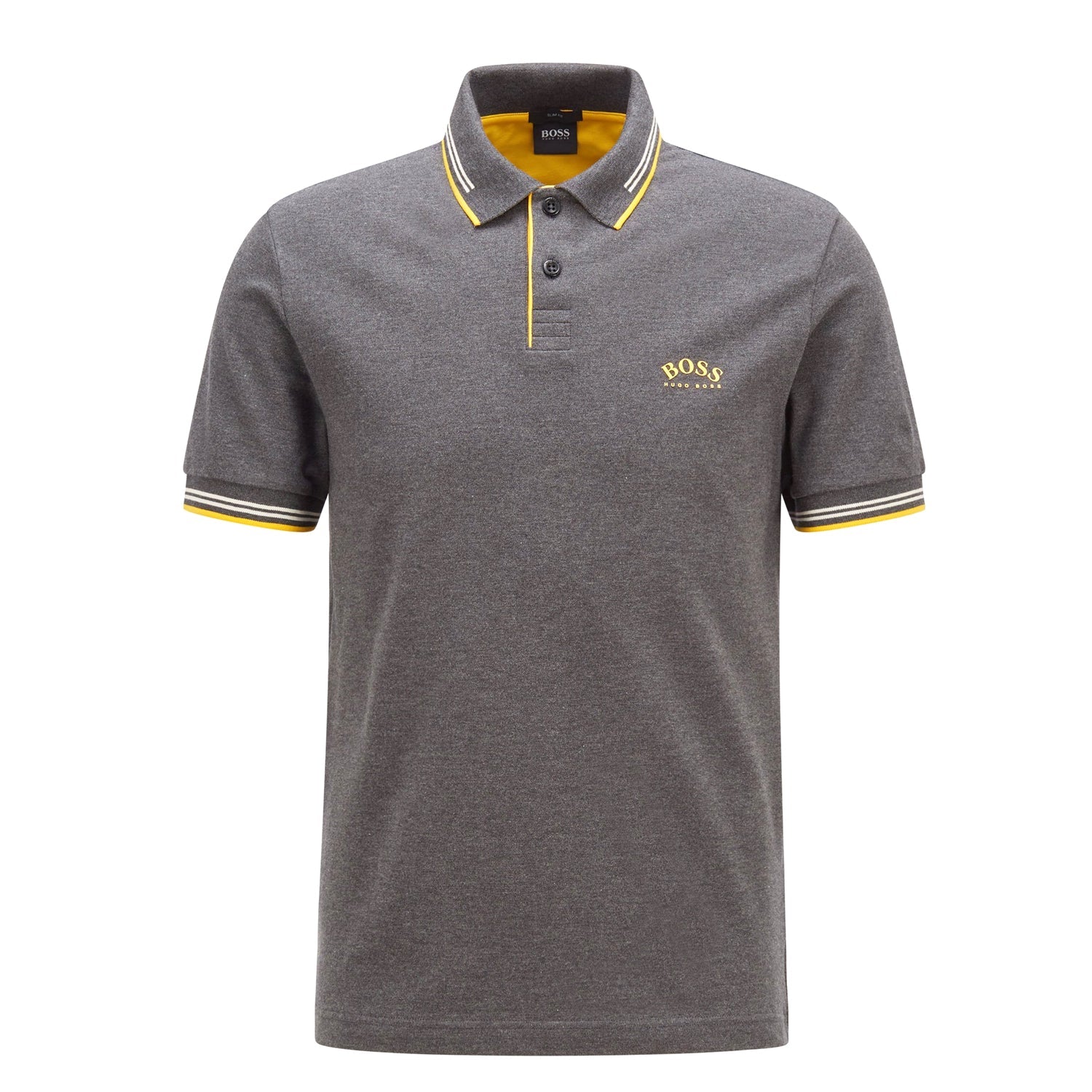 Slim-Fit Polo Shirt In Stretch PiquÃ© With Curved Logo