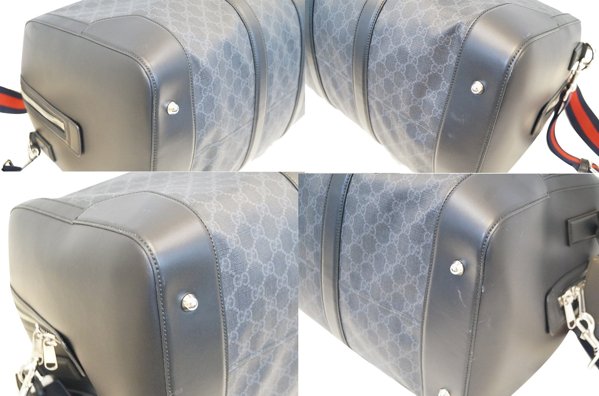 GUCCI Black Soft GG Supreme carry-on Duffle Travel Bag 478323