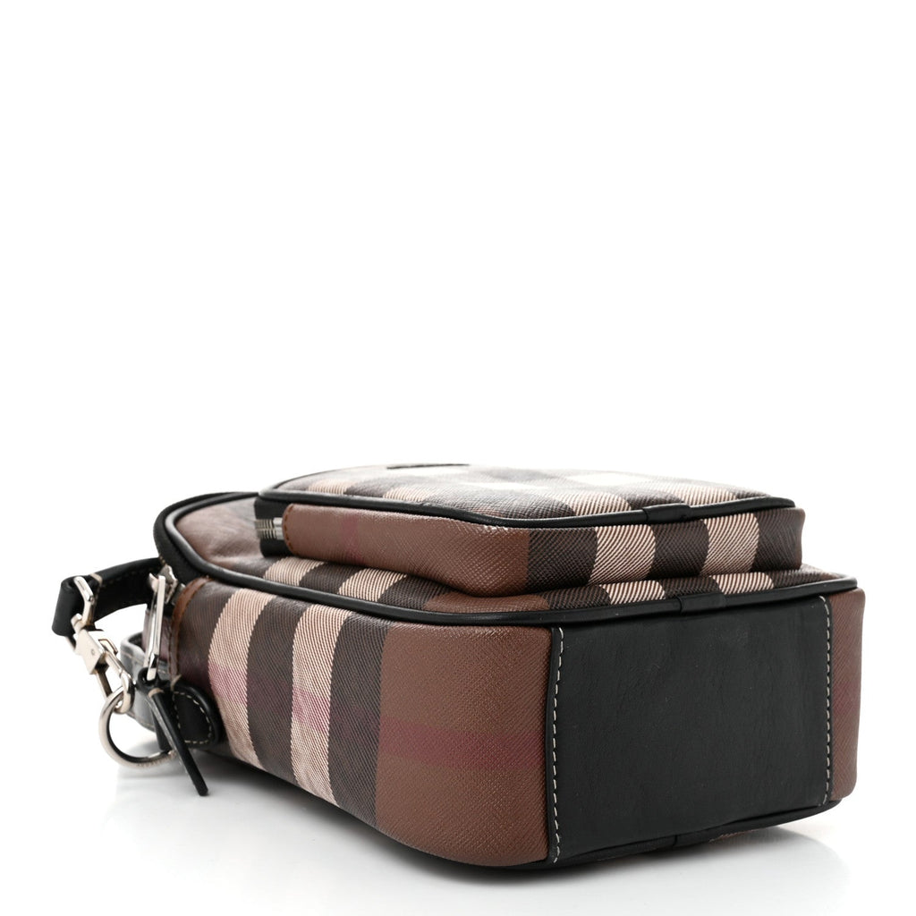 House Check Canvas Calfskin Wyatt Crossbody Dark Birch Brown
