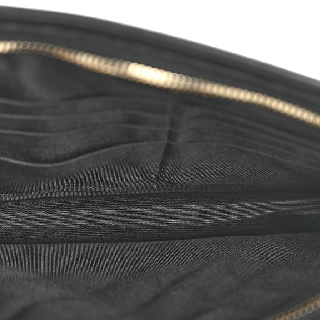 Tweed PVC Lambskin Wristlet Pouch Black
