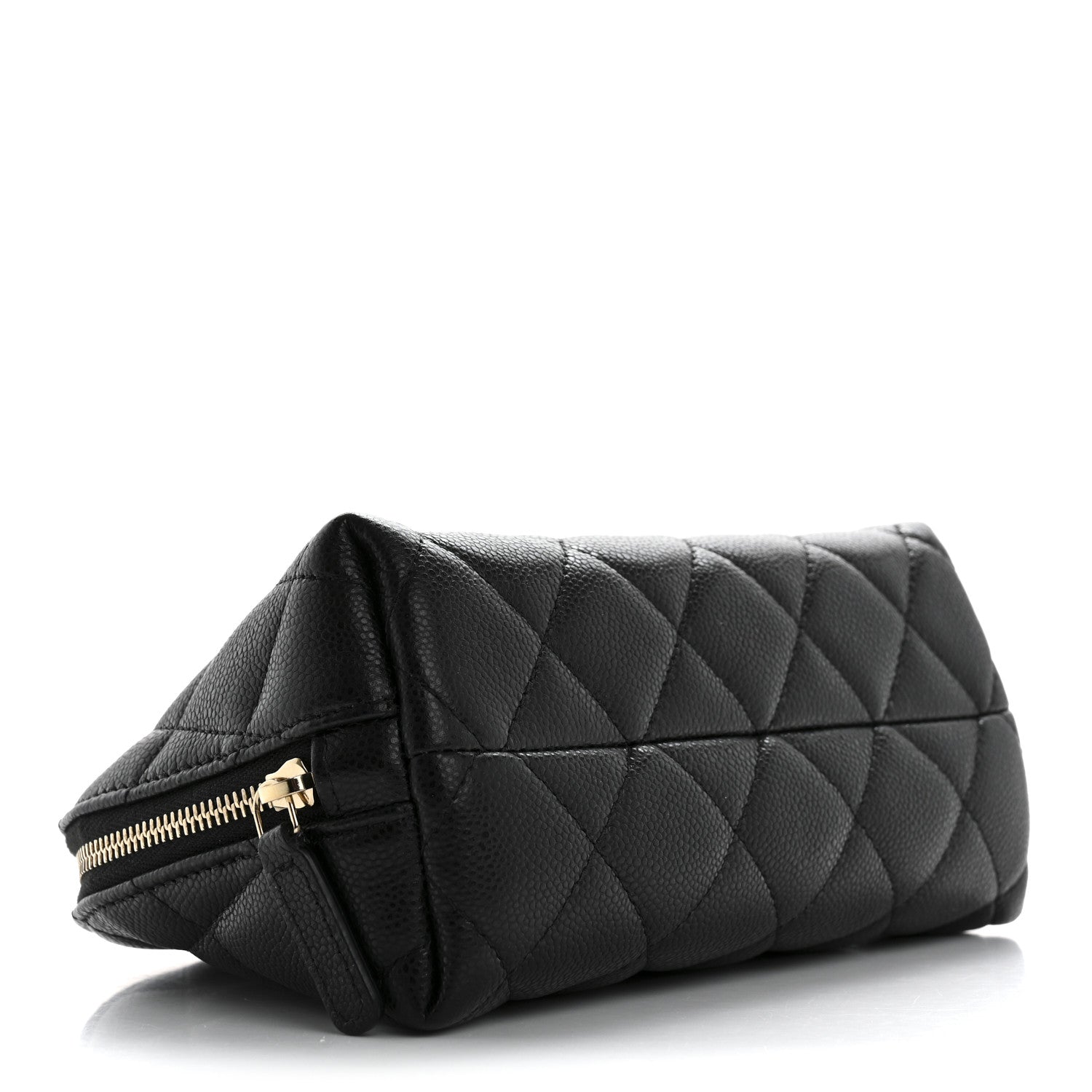 Caviar Quilted Cosmetic Case Black