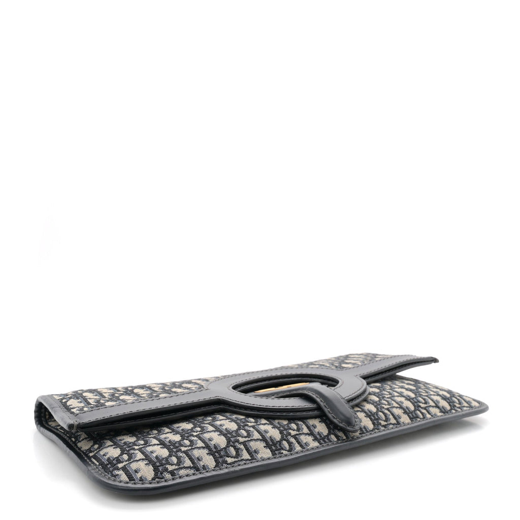 Oblique Fold Over Clutch Blue
