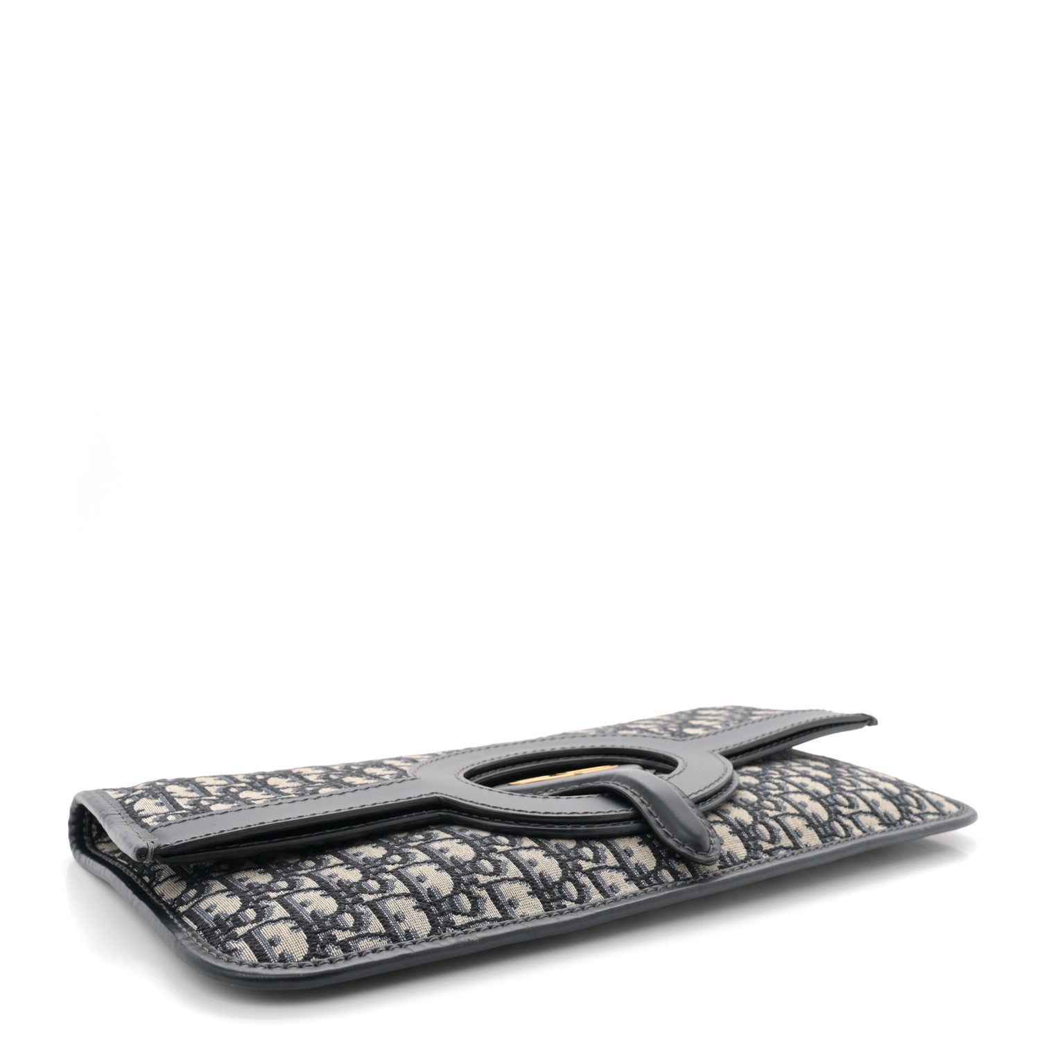 Oblique Fold Over Clutch Blue