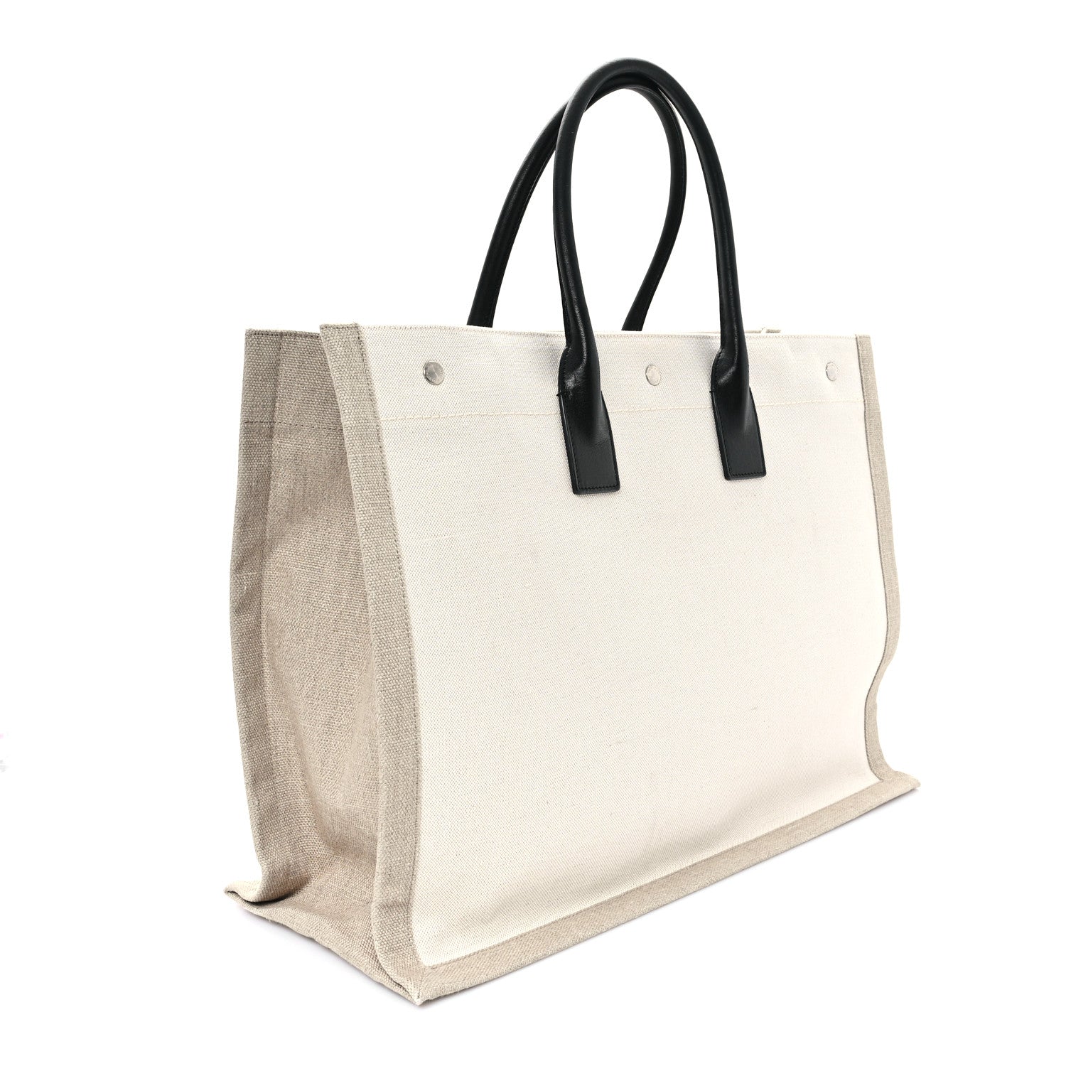 Linen Calfskin Rive Gauche Tote Optic White