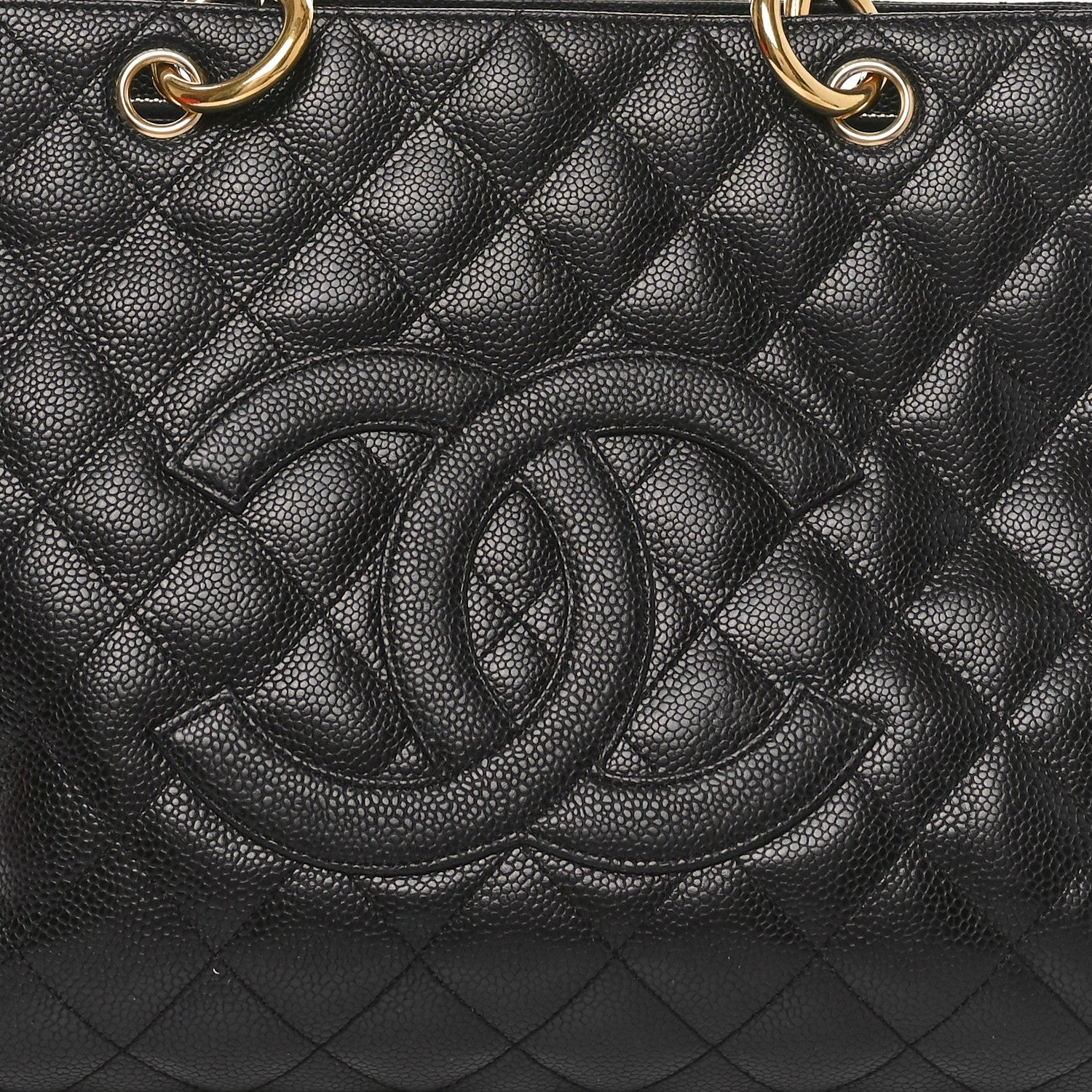 Caviar Quilted Grand Shopping Tote GST Black