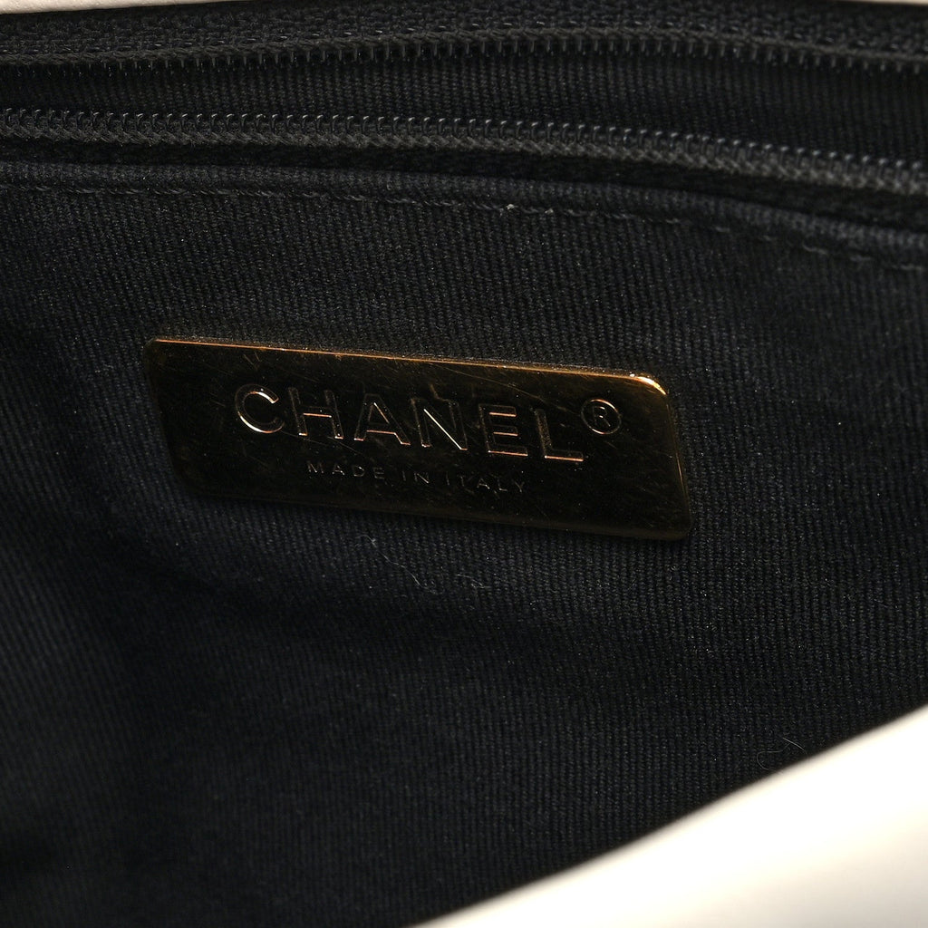 Lambskin Quilted Large Chanel 19 Flap White