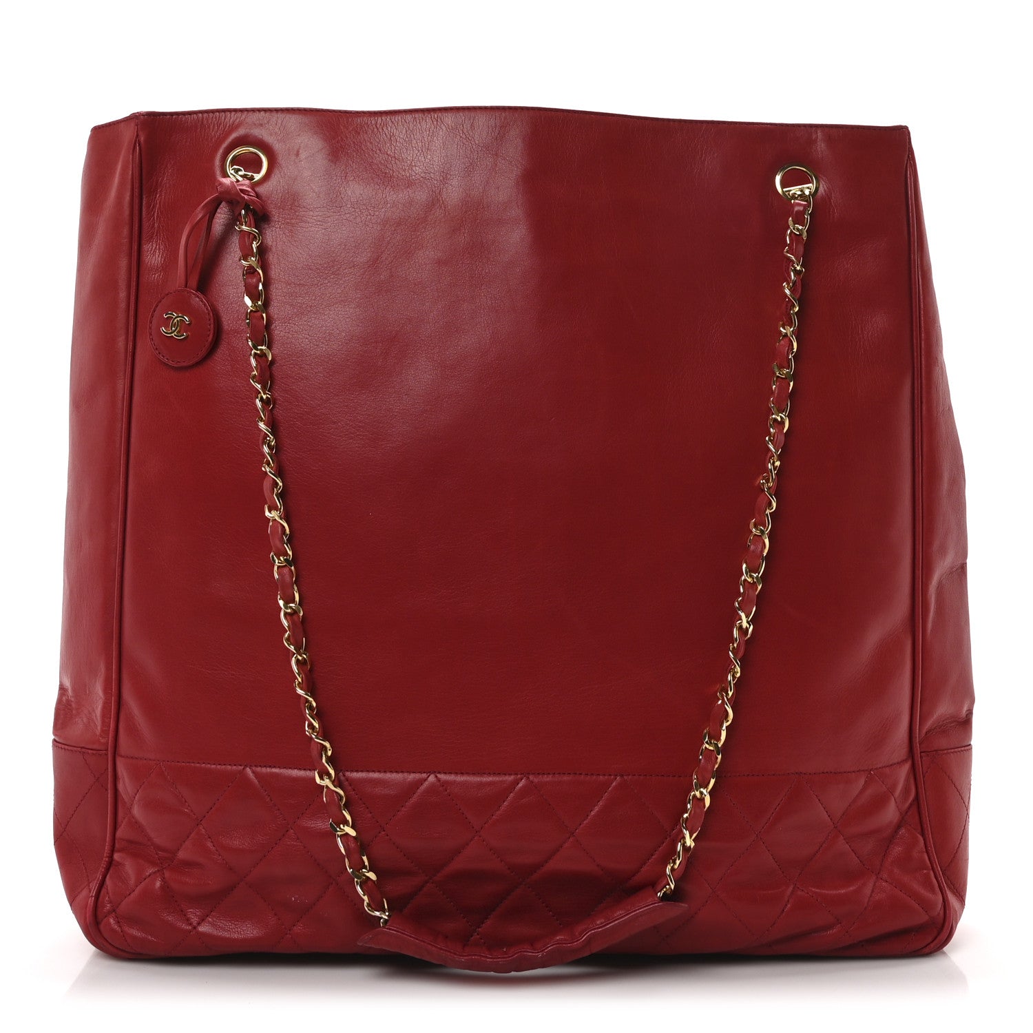 Lambskin Quilted Shoulder Bag Red