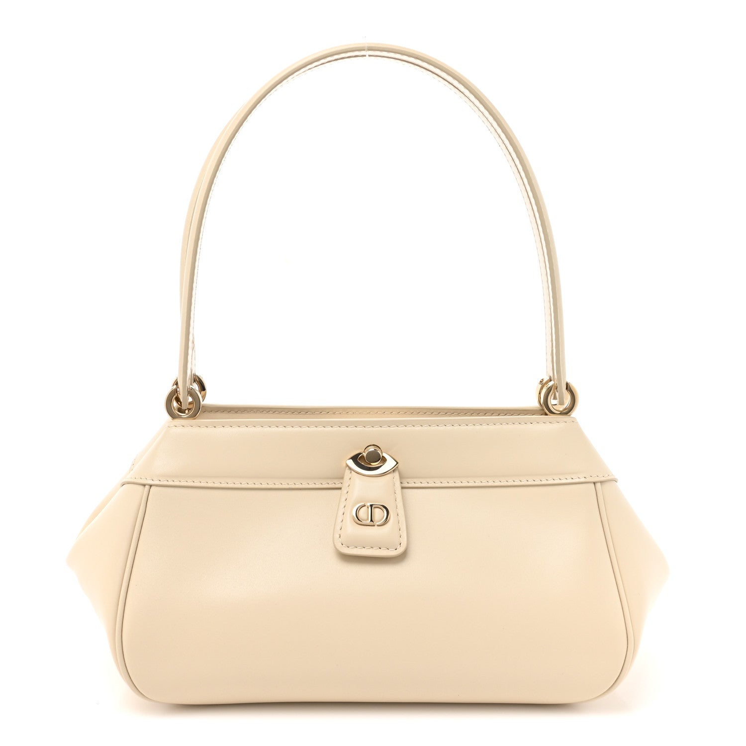 Calfskin Small Key Shoulder Bag Dusty Ivory