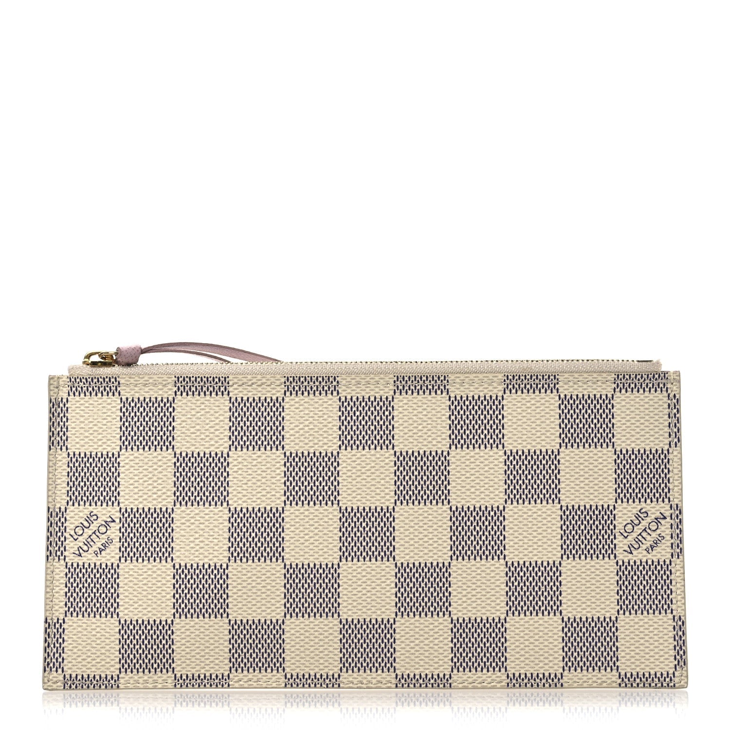 Damier Azur Felicie Chain Wallet Zippered Insert  Rose Ballerine