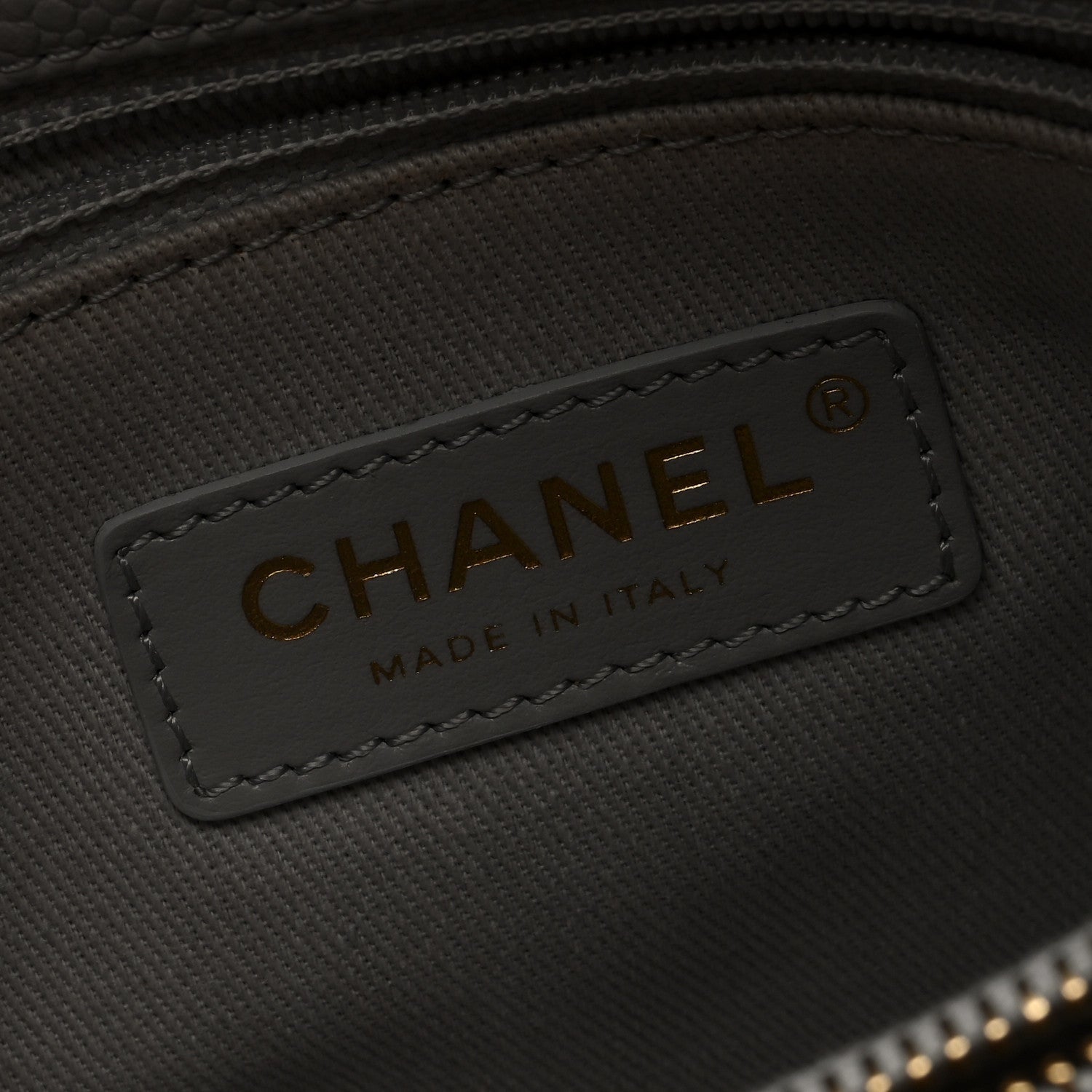 Grained Calfskin Small Stitched Flap Grey