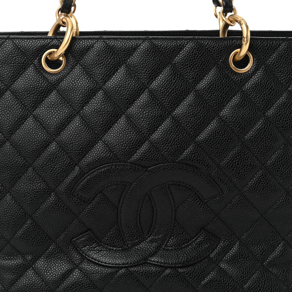 Caviar Quilted Grand Timeless Tote GTT Black