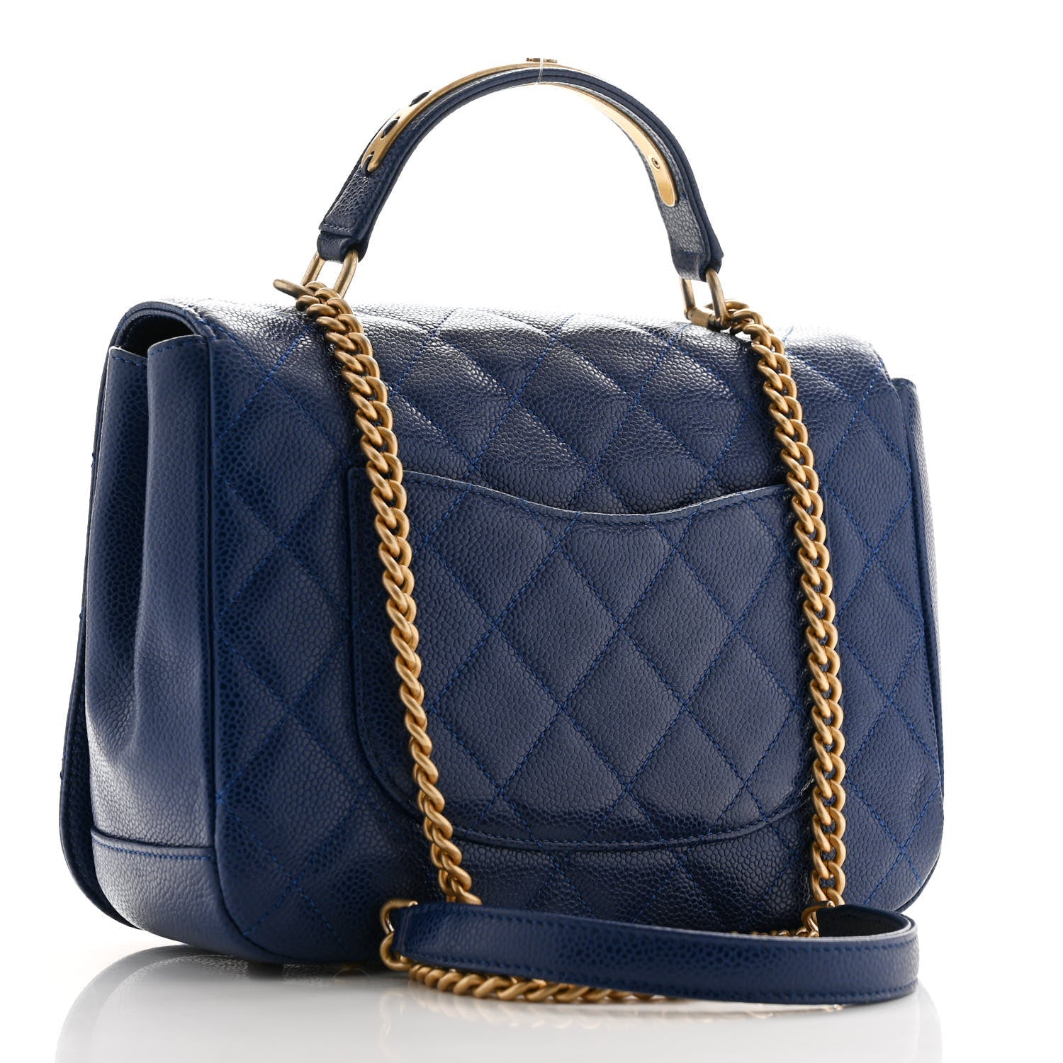 Caviar Large Carry Around Flap Bag Blue