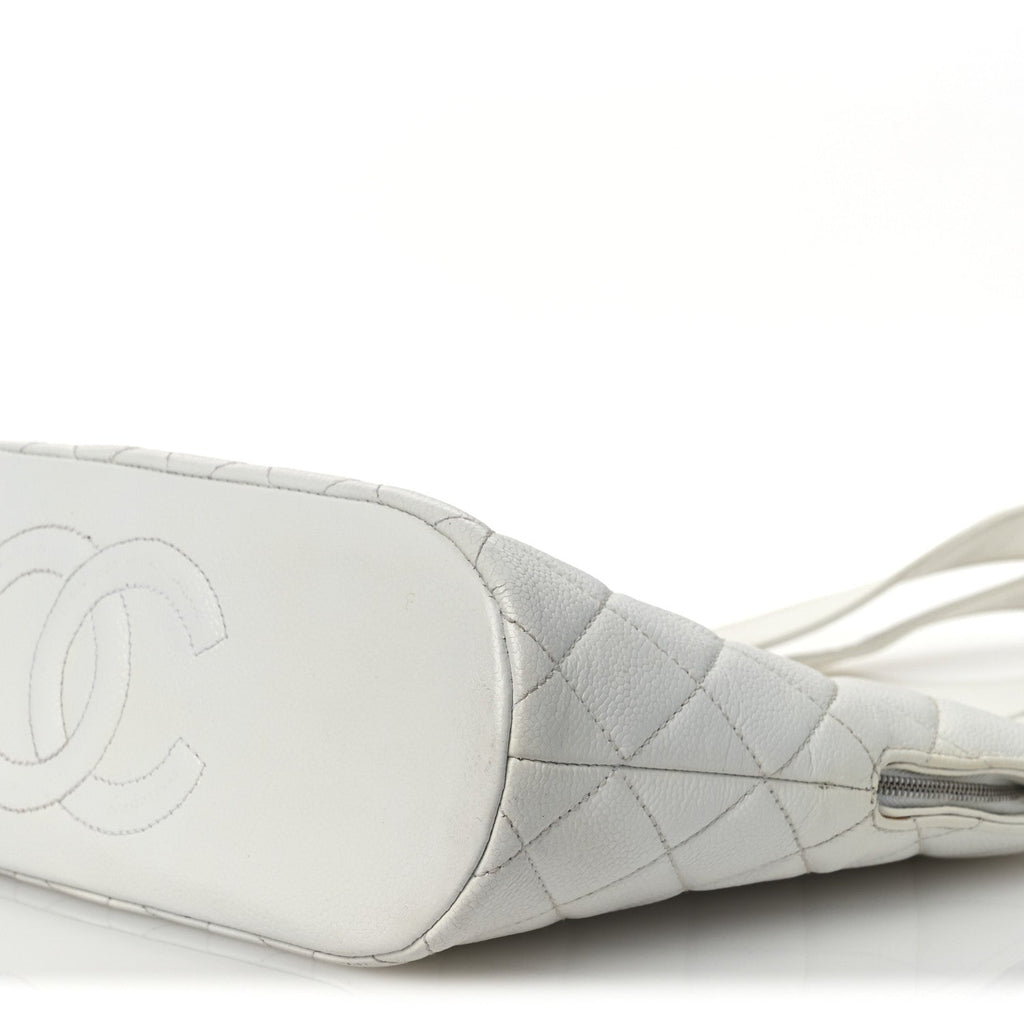 Caviar Quilted Shoulder Bag White
