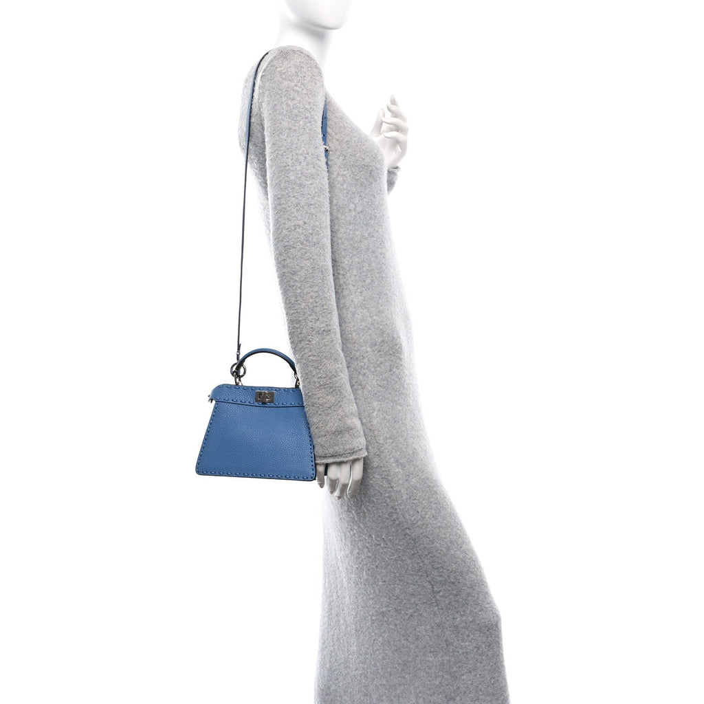 Cuoio Romano Selleria Petite Peekaboo I SEE U Iconic Satchel Blue