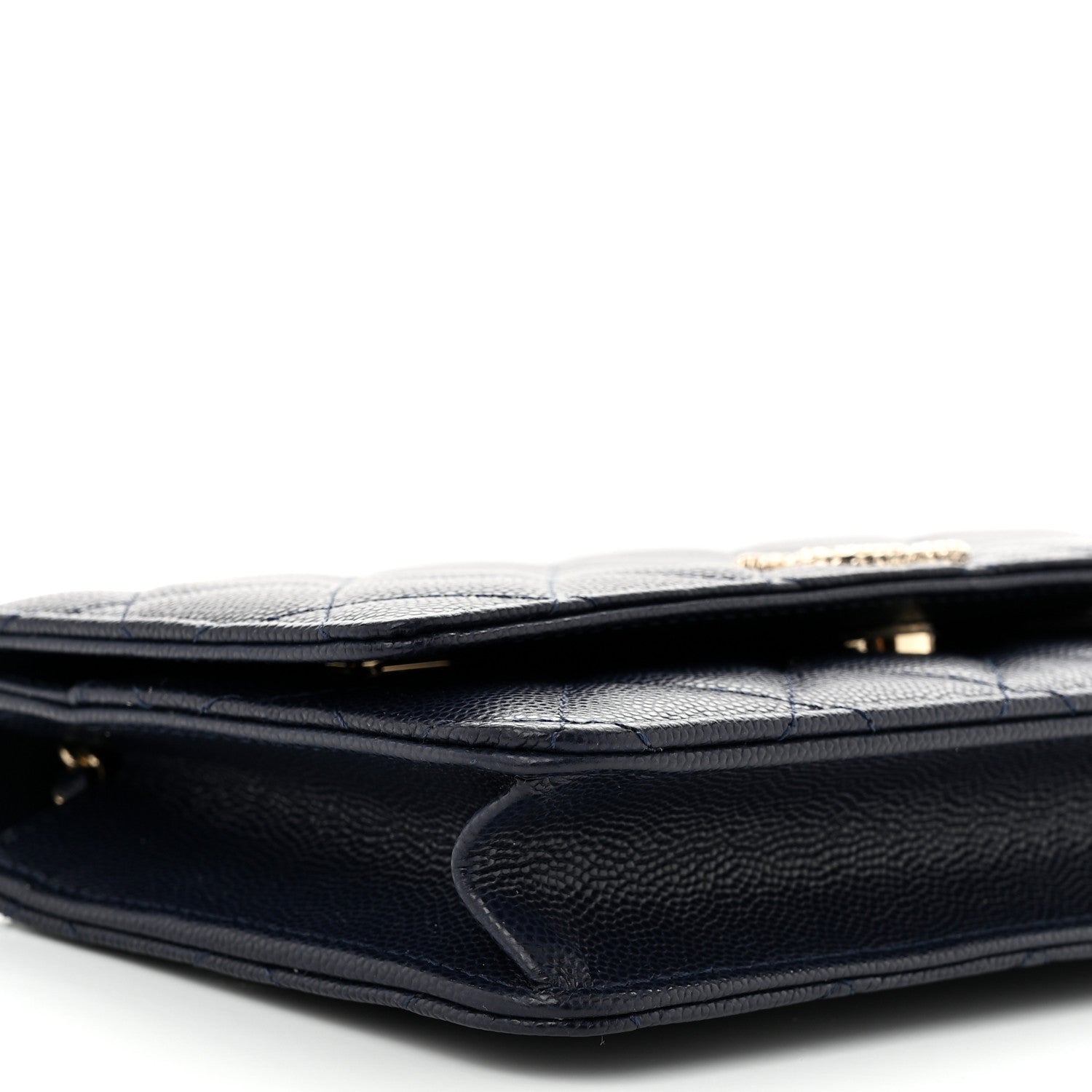 Caviar Quilted Hammered CC Wallet on Chain WOC Navy Blue