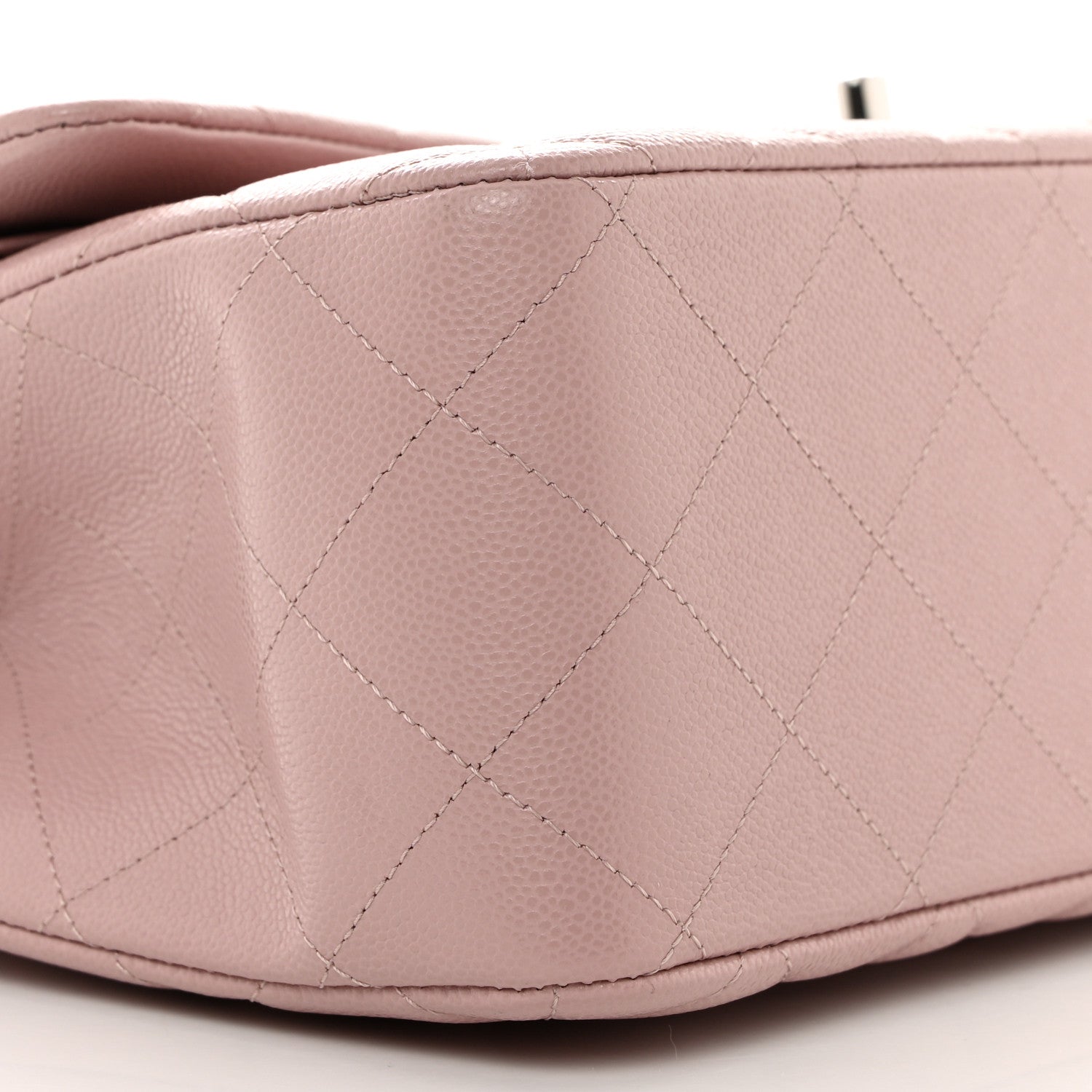 Caviar Quilted Jumbo Double Flap Light Purple