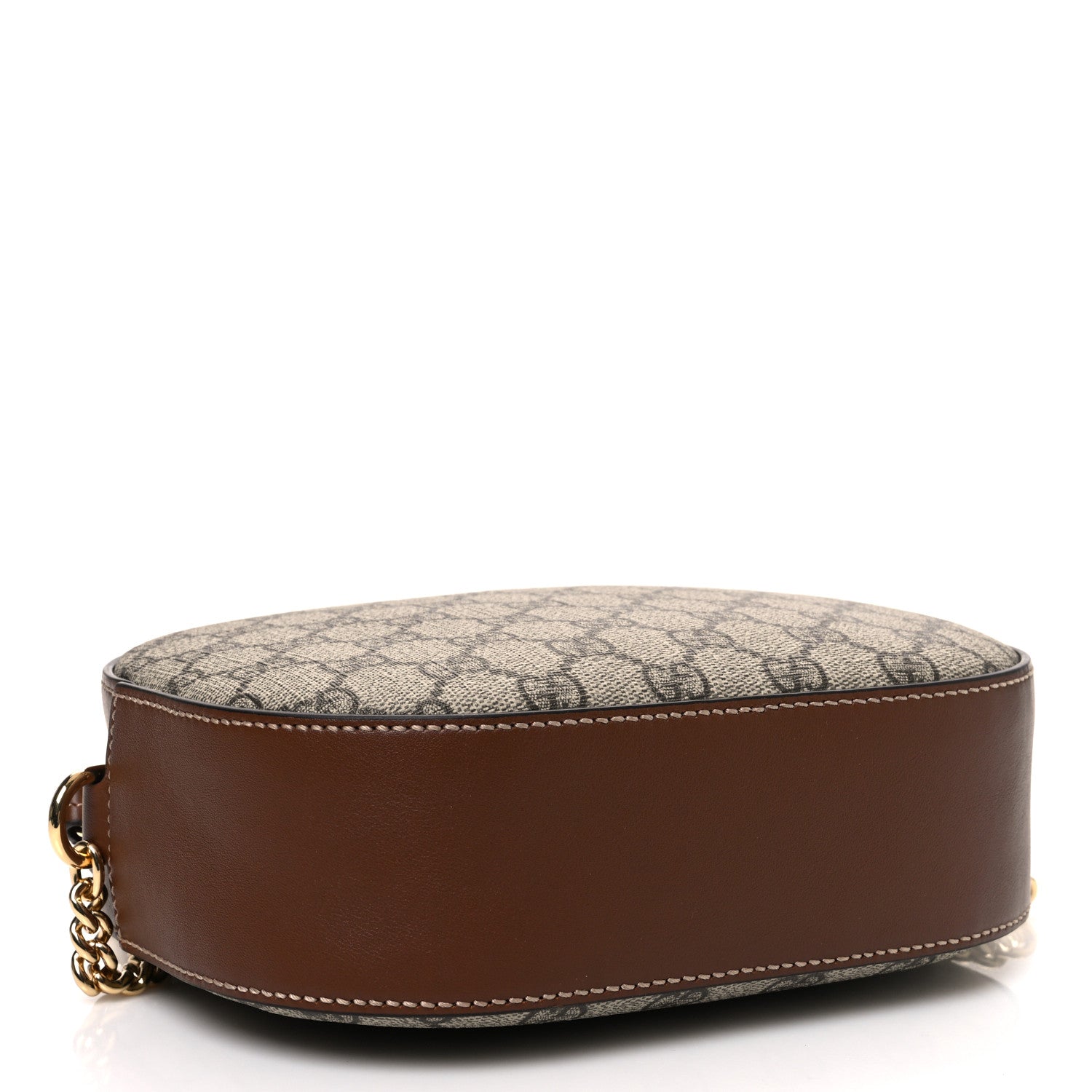 GG Supreme Monogram Cuoio Toscano Mini Chain Shoulder Bag Beige Ebony Cuir