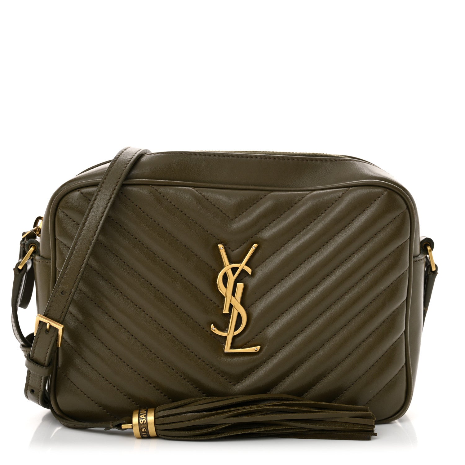 Calfskin Matelasse Monogram Lou Camera Bag Military Olive