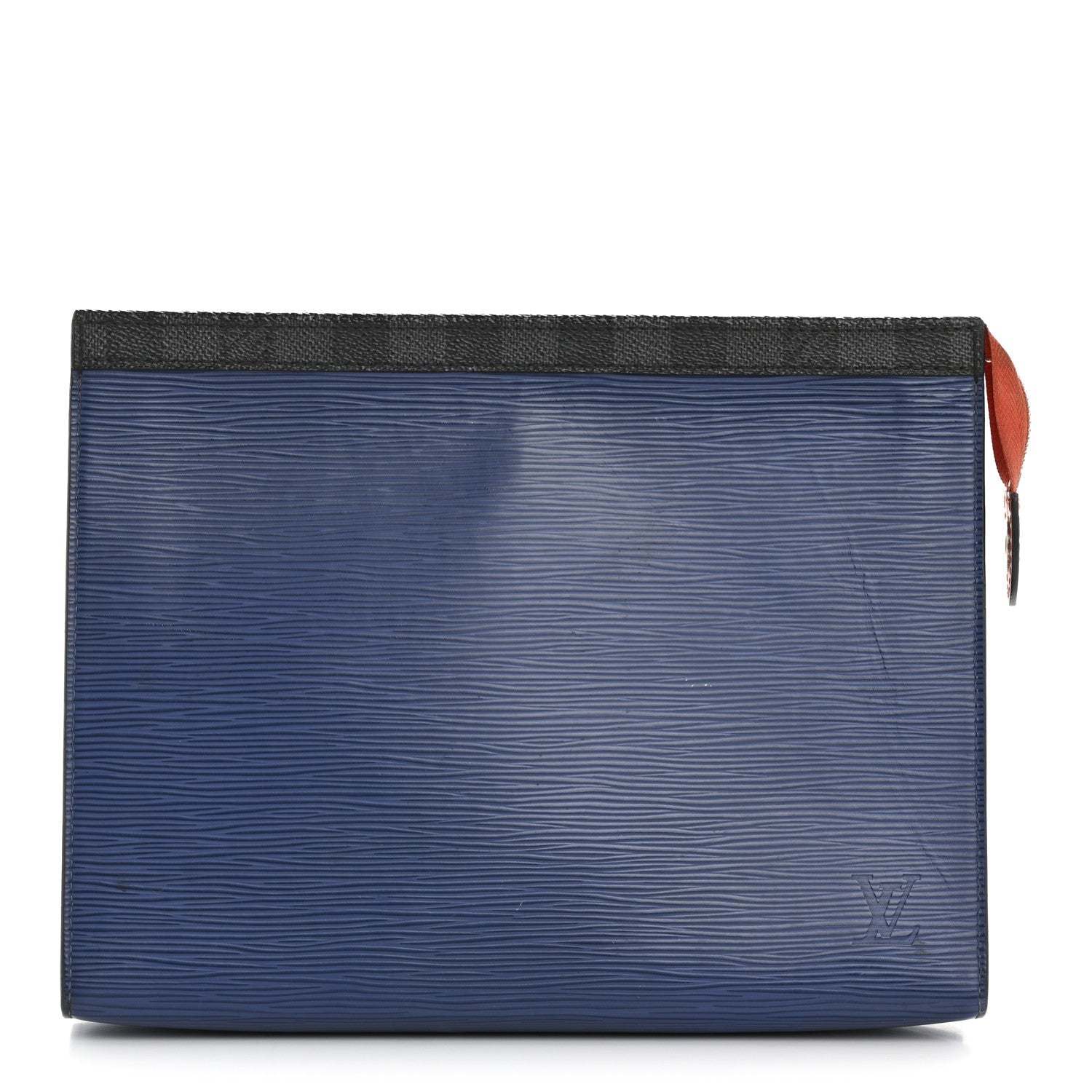 Epi Damier Graphite Pochette Voyage MM  Blue Grey