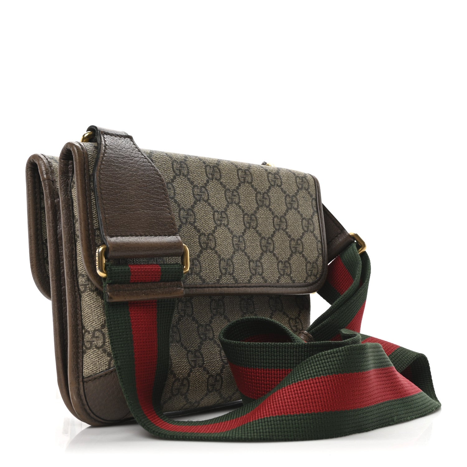 GG Supreme Monogram Web Small Neo Vintage Double Flap Messenger Bag Beige New Acero