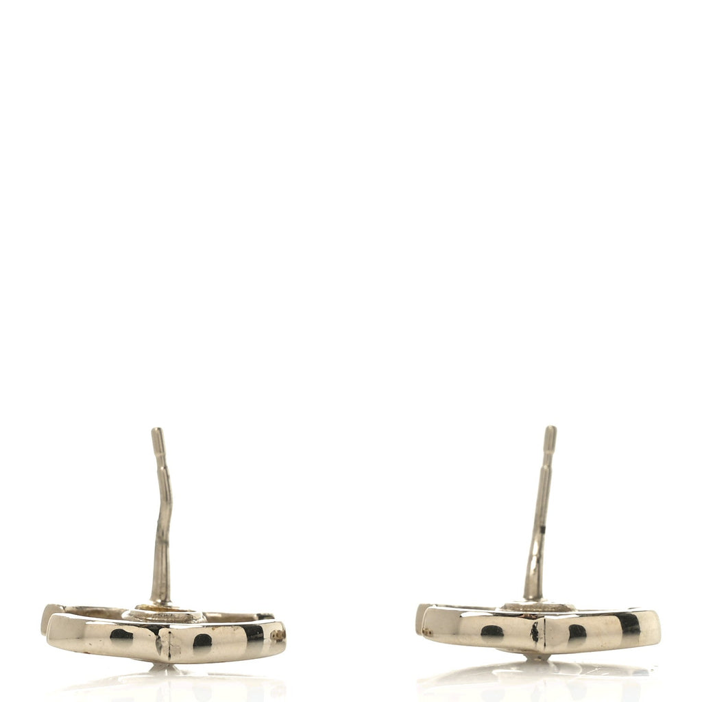 Crystal CC Large Stud Earrings Gold