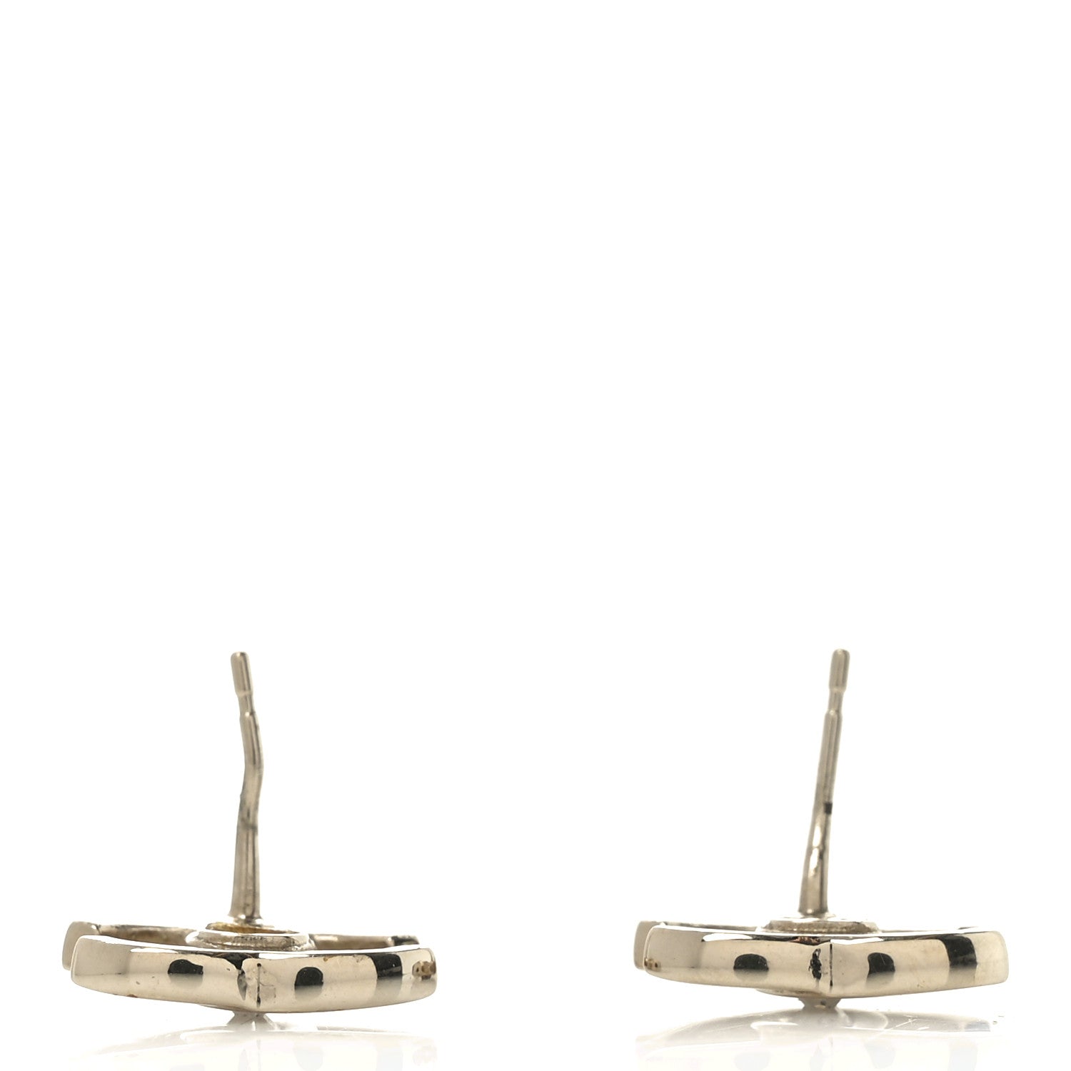 Crystal CC Large Stud Earrings Gold