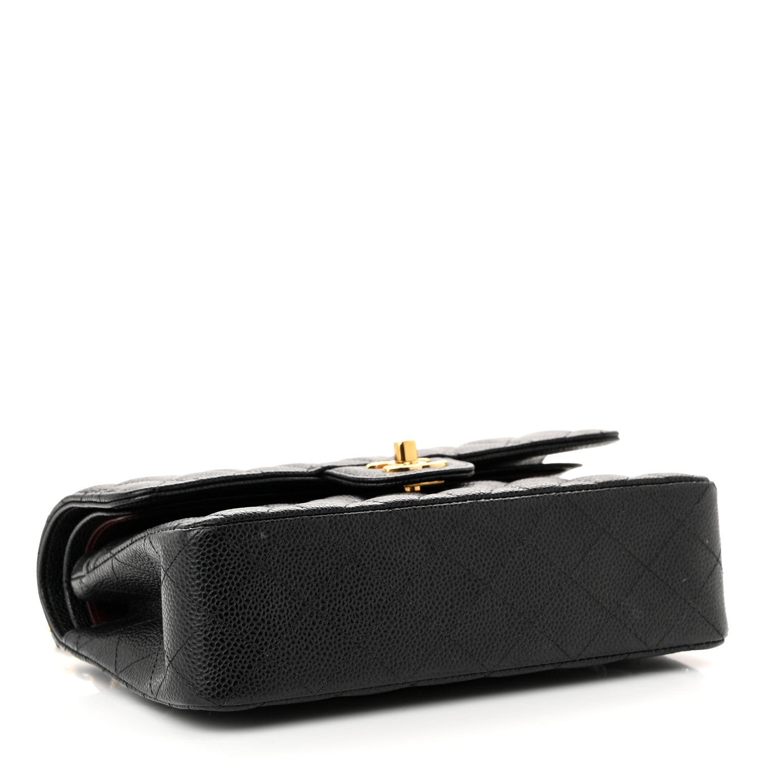 Caviar Quilted Small Double Flap Black