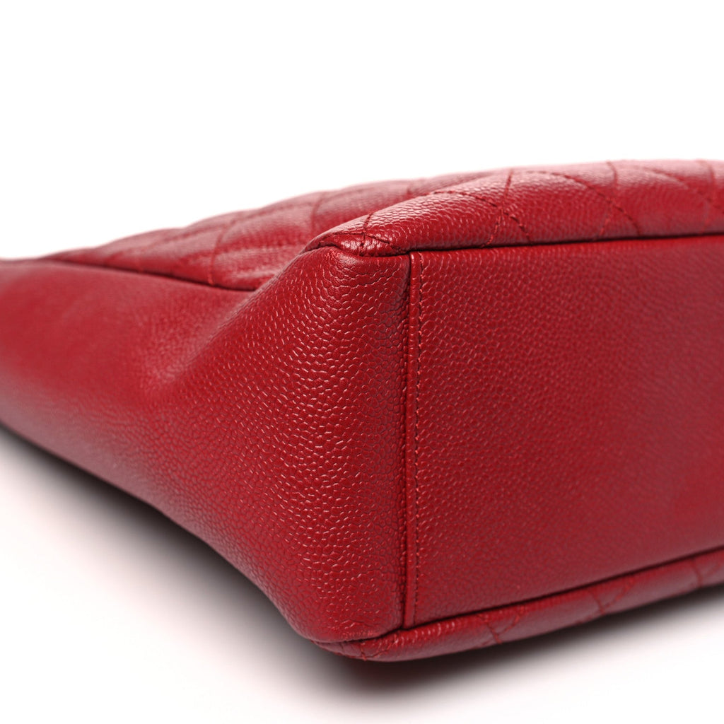 Caviar Quilted Vertical Grand Shopping Tote GST Red