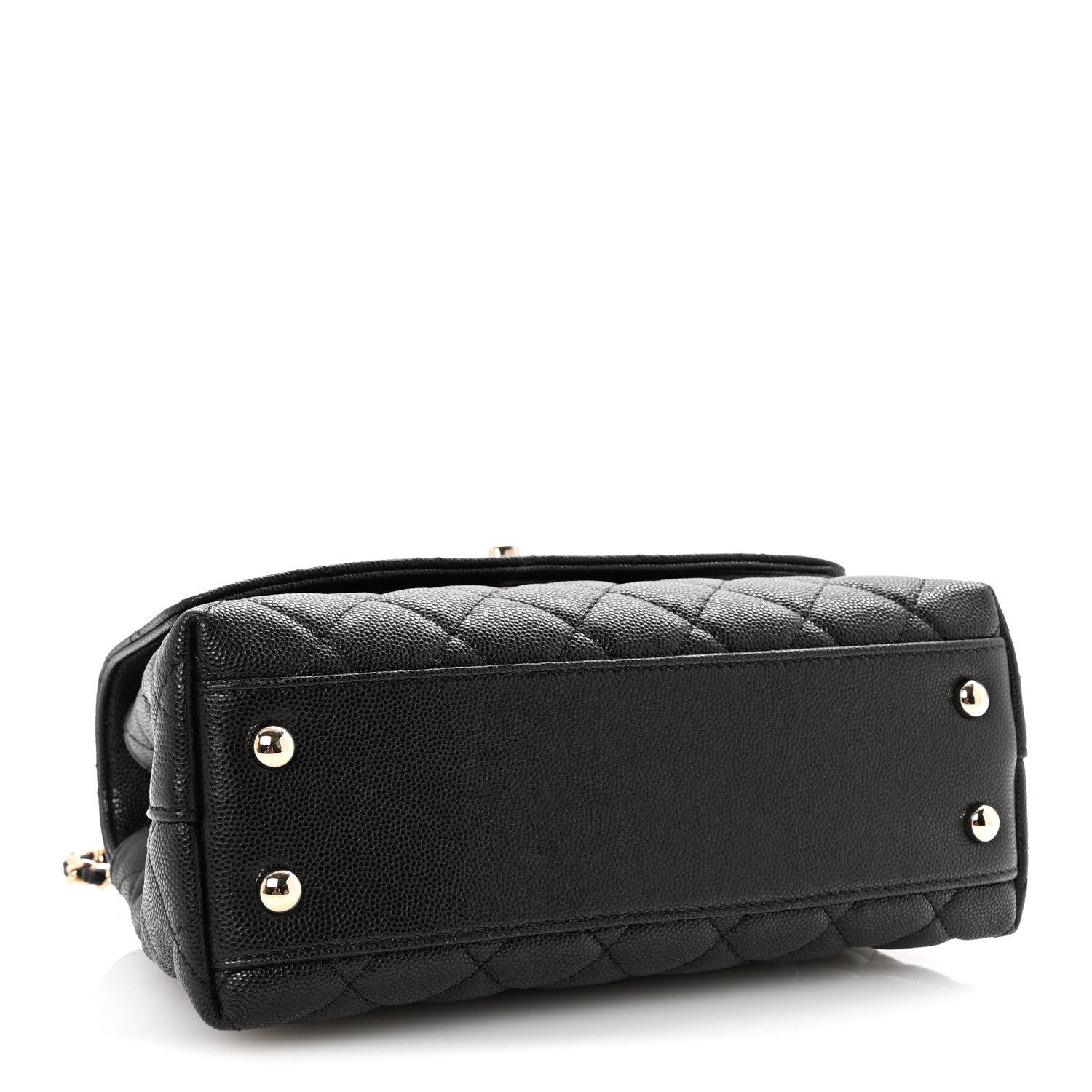 Caviar Quilted Mini Coco Handle Flap Black