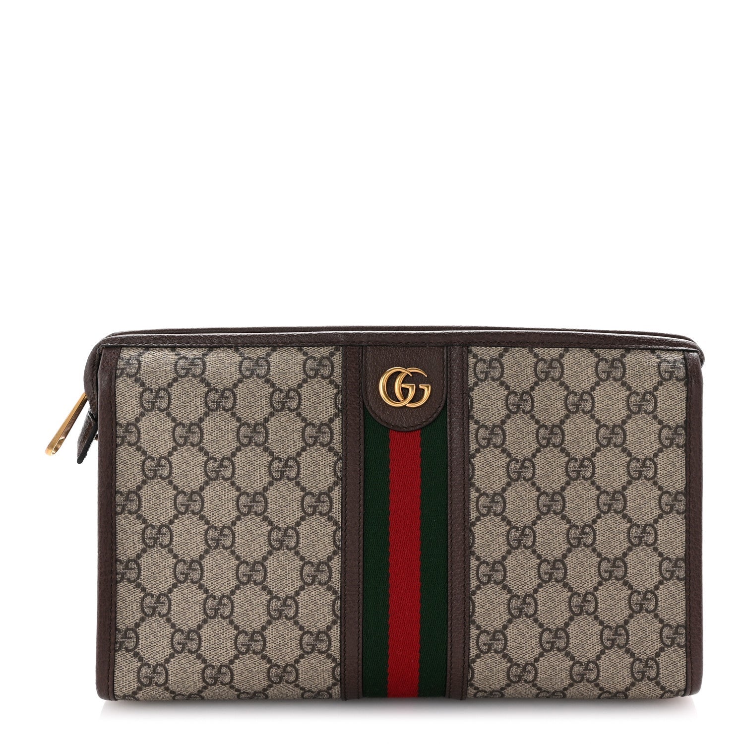 GG Supreme Monogram Web Ophidia GG Toiletry Case Beige New Acero