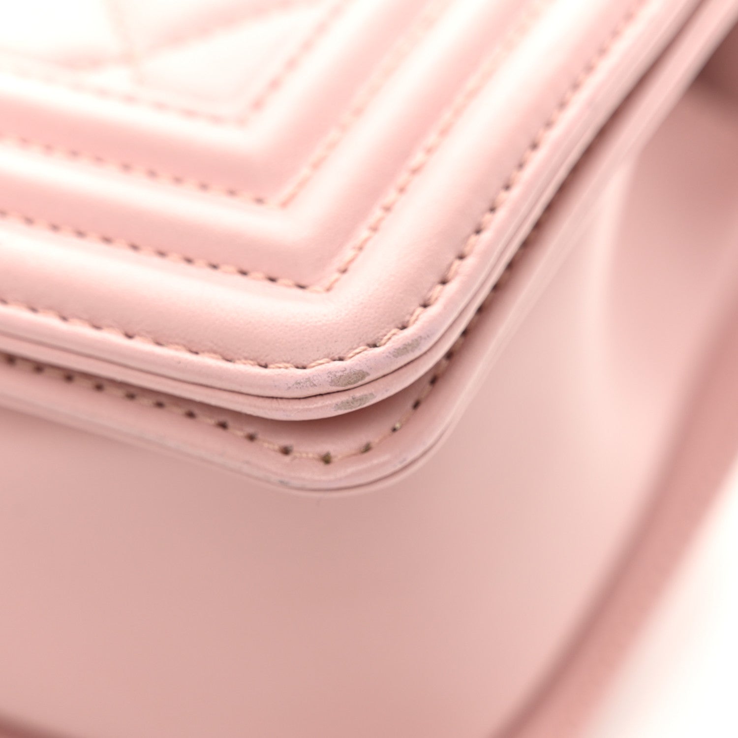 Calfskin Quilted Medium Boy Flap Light Pink