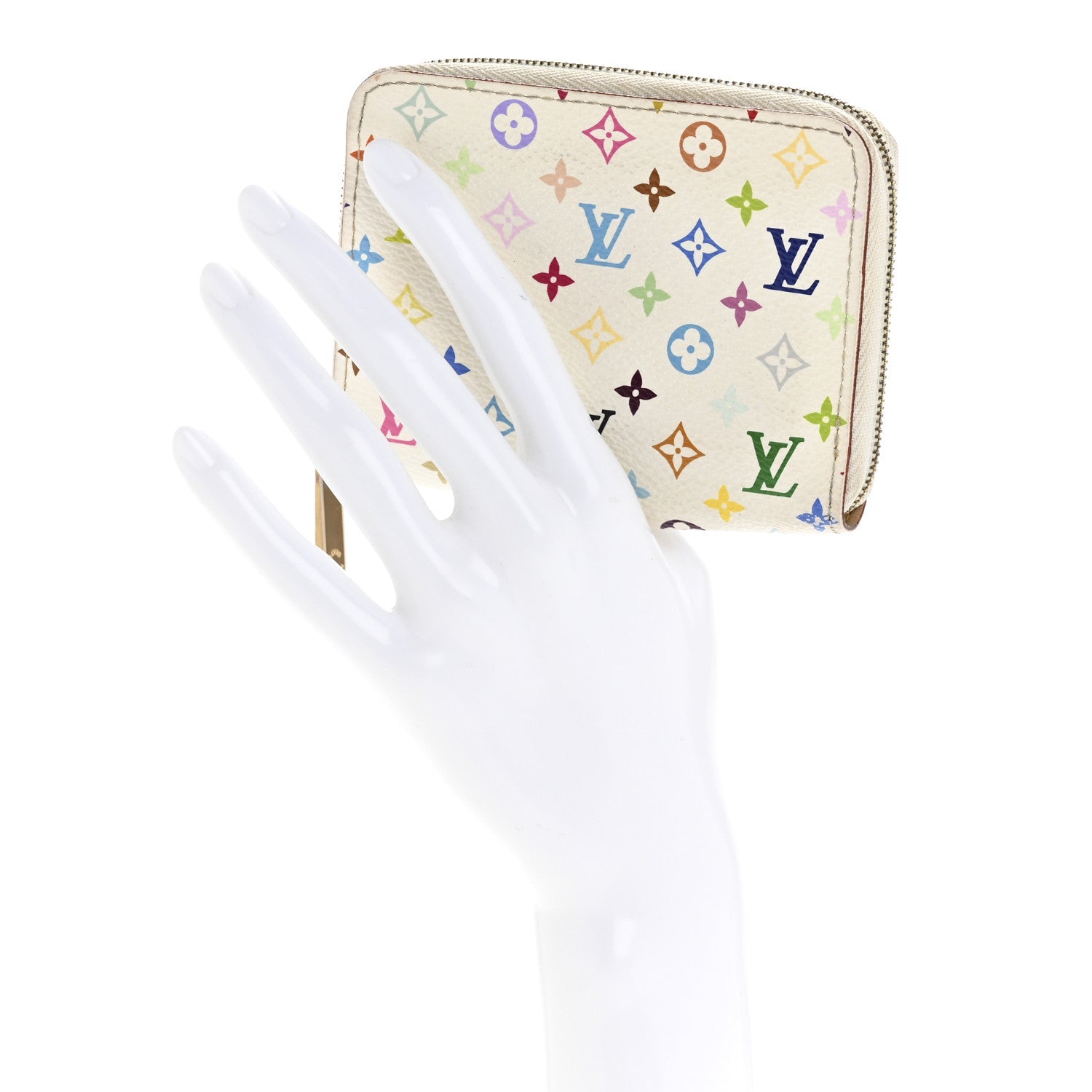 Monogram Multicolor Zippy Coin Purse Wallet White