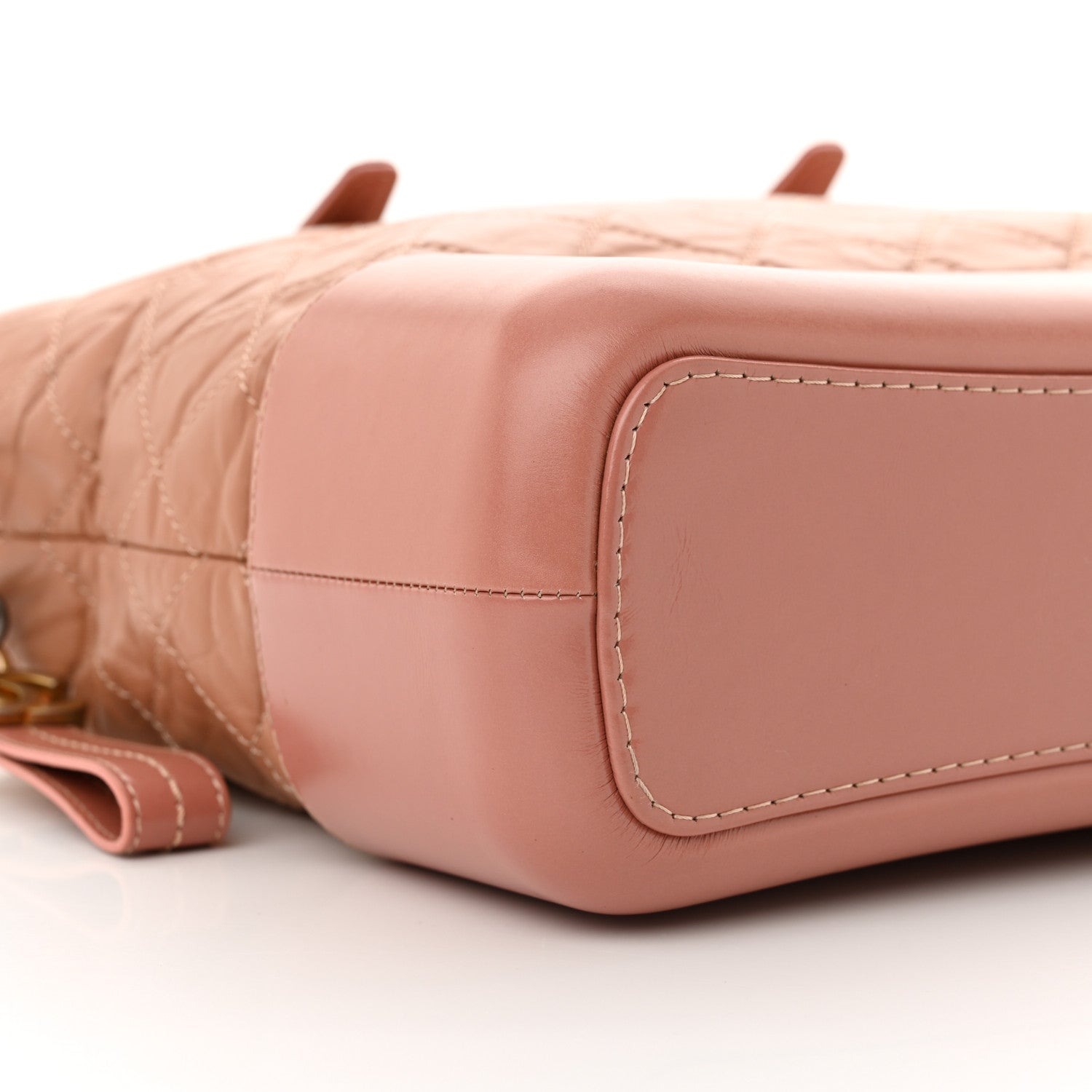 Aged Calfskin Quilted Medium Gabrielle Shopping Tote  Pink
