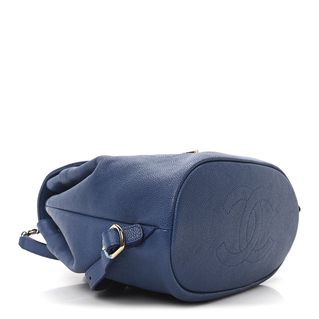 Caviar Quilted Backpack Blue