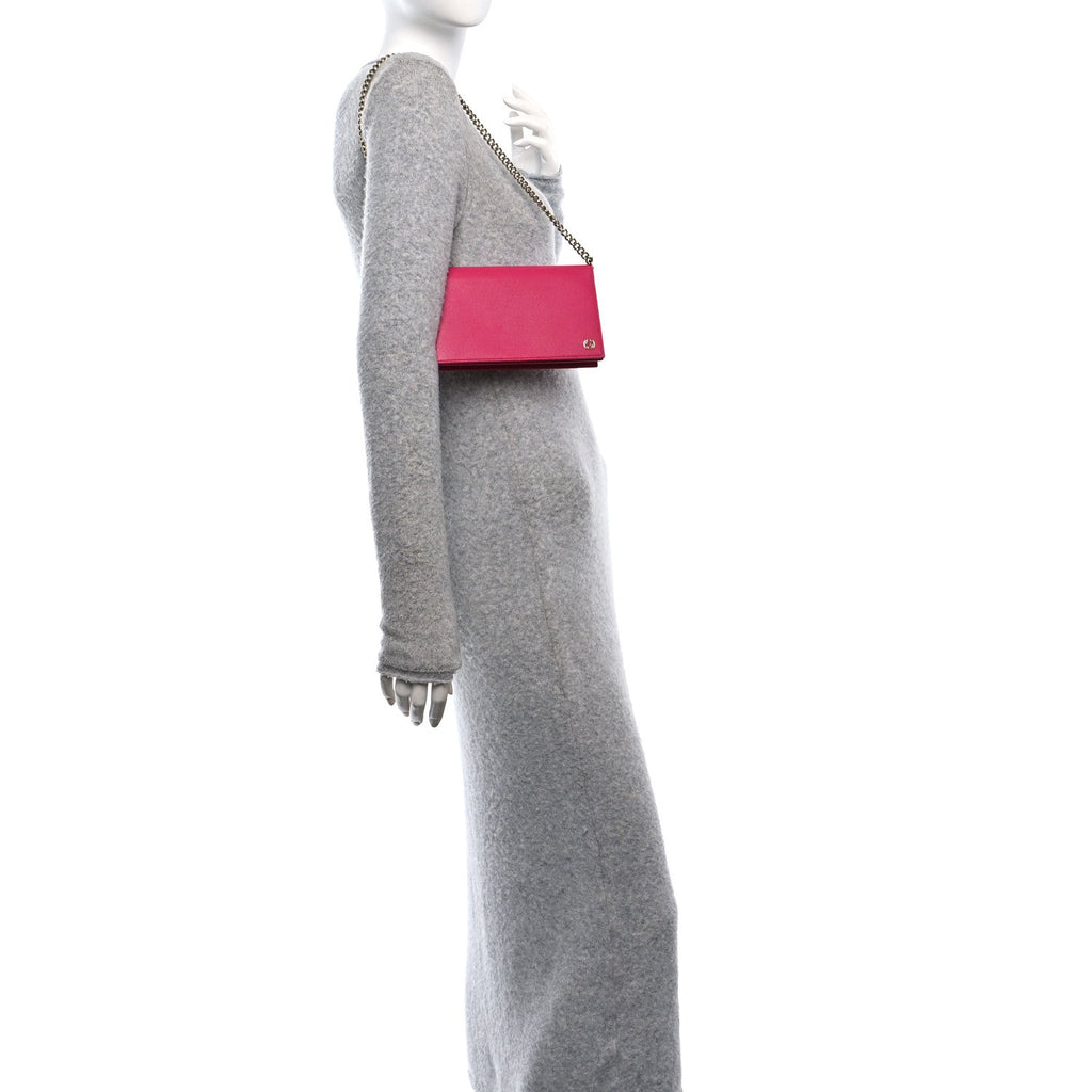 Textured Calfskin Medium Betty Chain Wallet Blossom