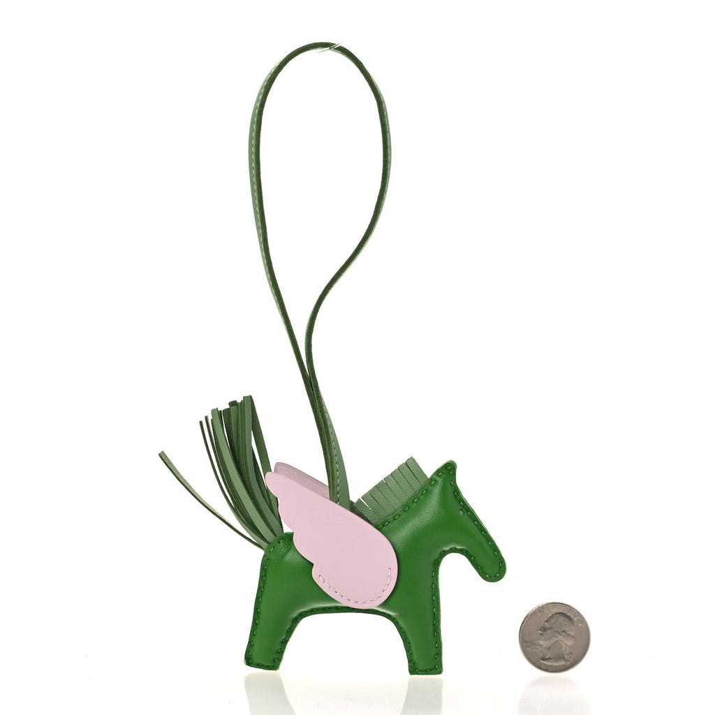 Milo Lambskin Grigri Rodeo Pegase Horse Bag Charm PM Vert Yucca Vert Criquet Mauve Pale