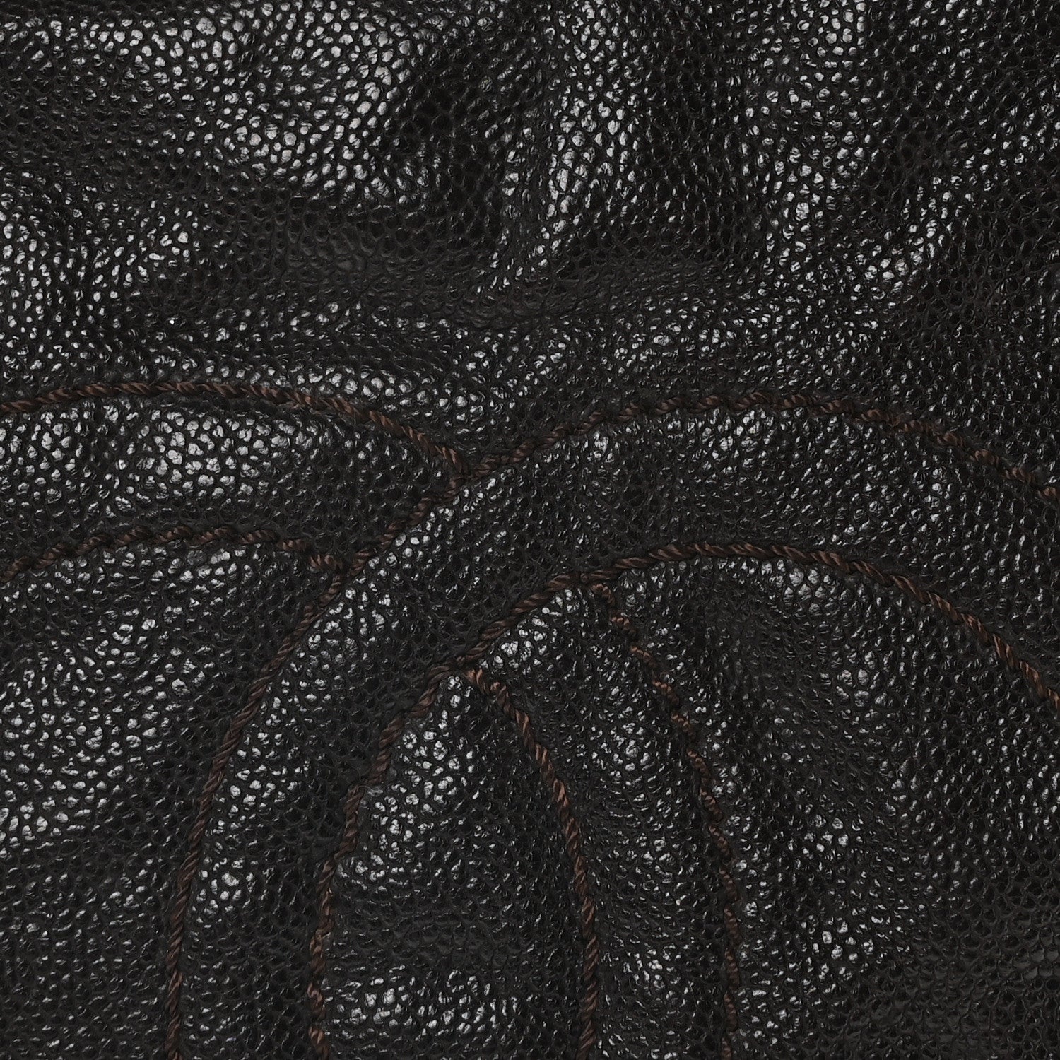 Glazed Caviar Modern Chain Tote Brown