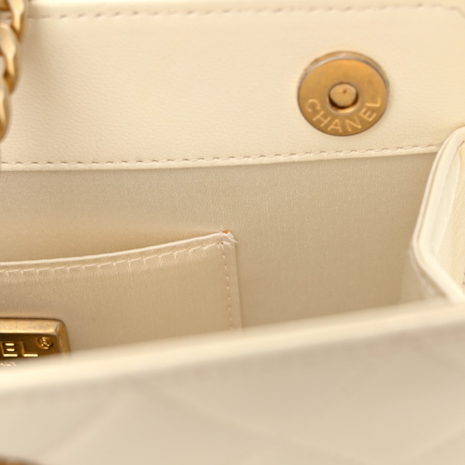 Lambskin Quilted Evening By The Sea Clutch  White