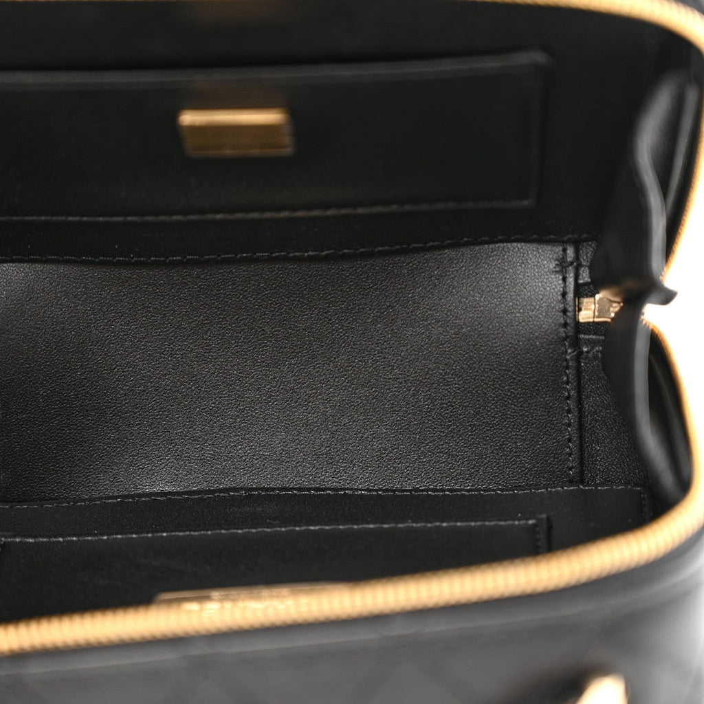 Lambskin Quilted Coco  Bag Black