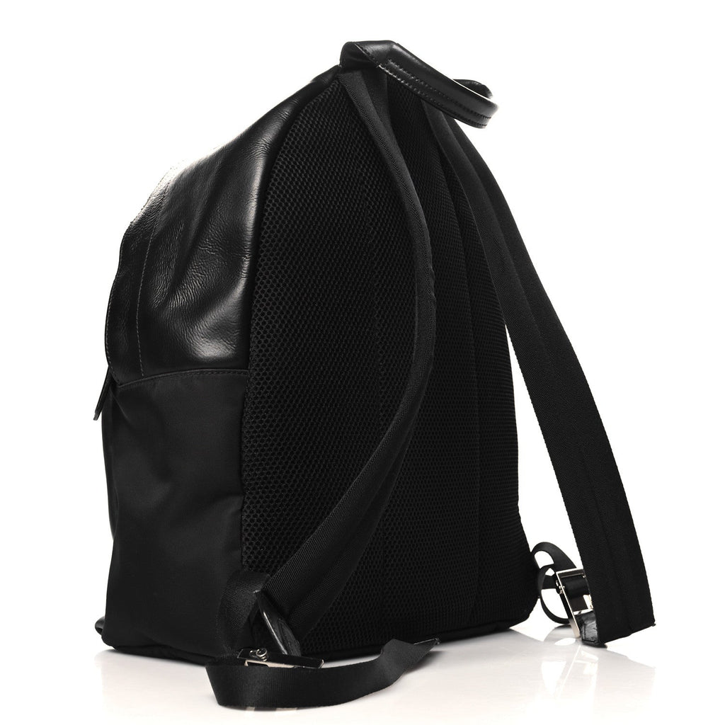 Nylon Vitello Liberty Vitello Dolce Monster Eyes Rounded Backpack Black Sunflower
