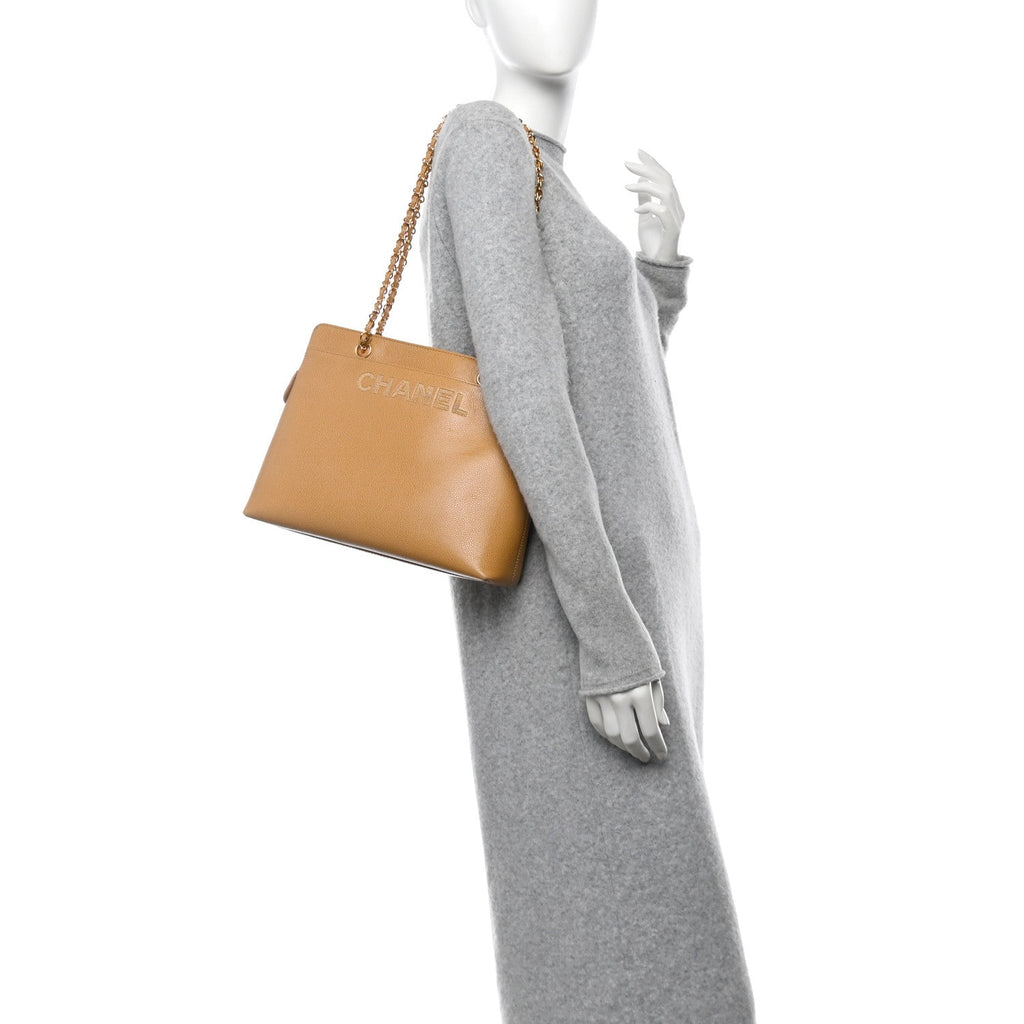 Caviar Shoulder Bag Beige